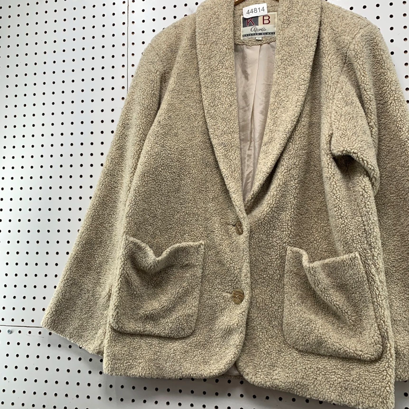 Vintage VINTAGE Kristen Blake Sherpa Blazer Jacket Womens M Beige Deep Pile Fleece Jacket Size M / US 6-8 / IT 42-44 - 3 Thumbnail