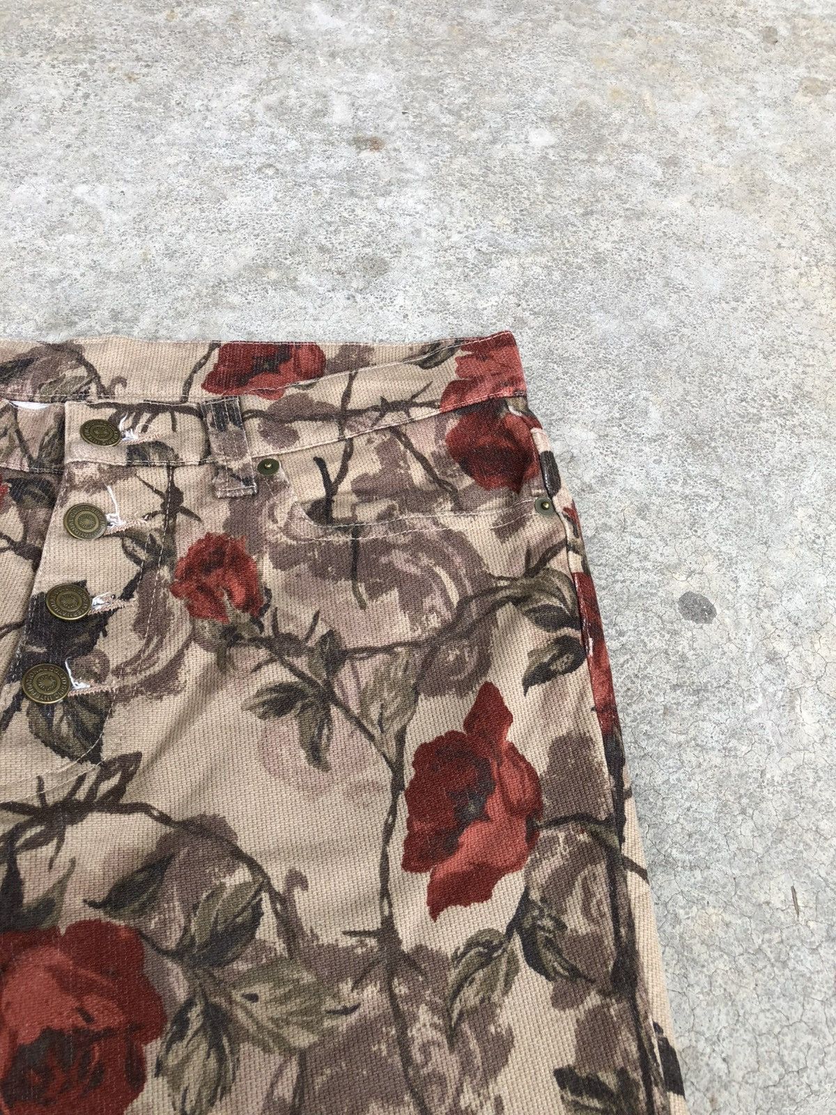 Tornado Mart Rare Tornado Mart Flared Bootcut Jeans Fullprint Flower Size US 31 - 15 Thumbnail