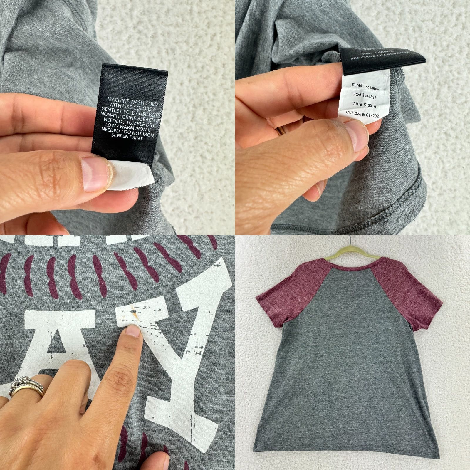 Torrid Torrid Gray Classic Fit T-Shirt Womens Large Casual Pullover Short Sleeve Crew Neck Graphic Print Cotton Polyester Rayon Size L / US 10 / IT 46 - 8 Thumbnail