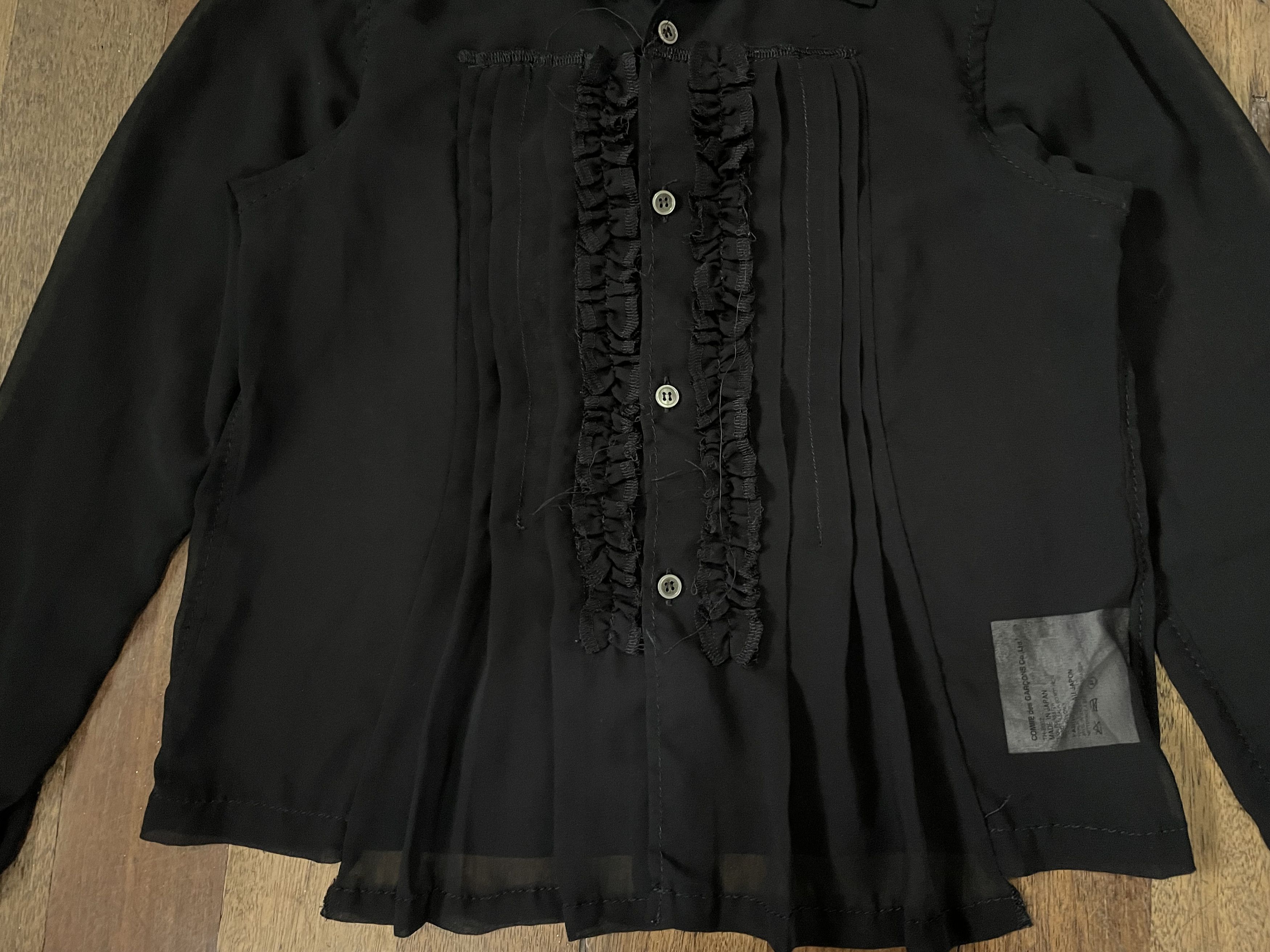 Comme des Garcons Black CDG - See Through Button Up Blouse - AD2011 Size XS / US 0-2 / IT 36-38 - 3 Thumbnail
