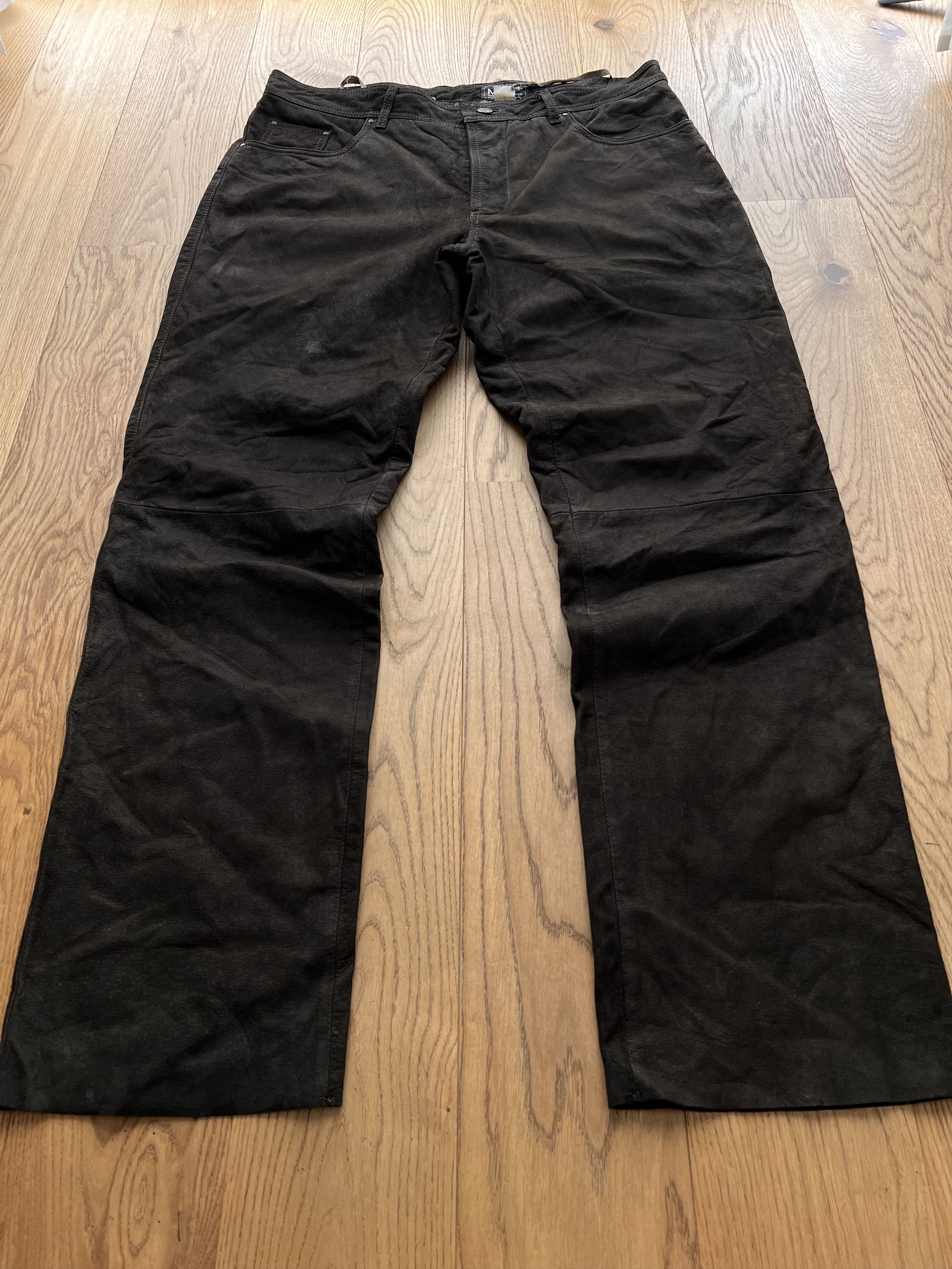 Genuine Leather Vintage 90s real leather pants y2k baggy faded streetfashion Size US 38 / EU 54 - 7 Thumbnail