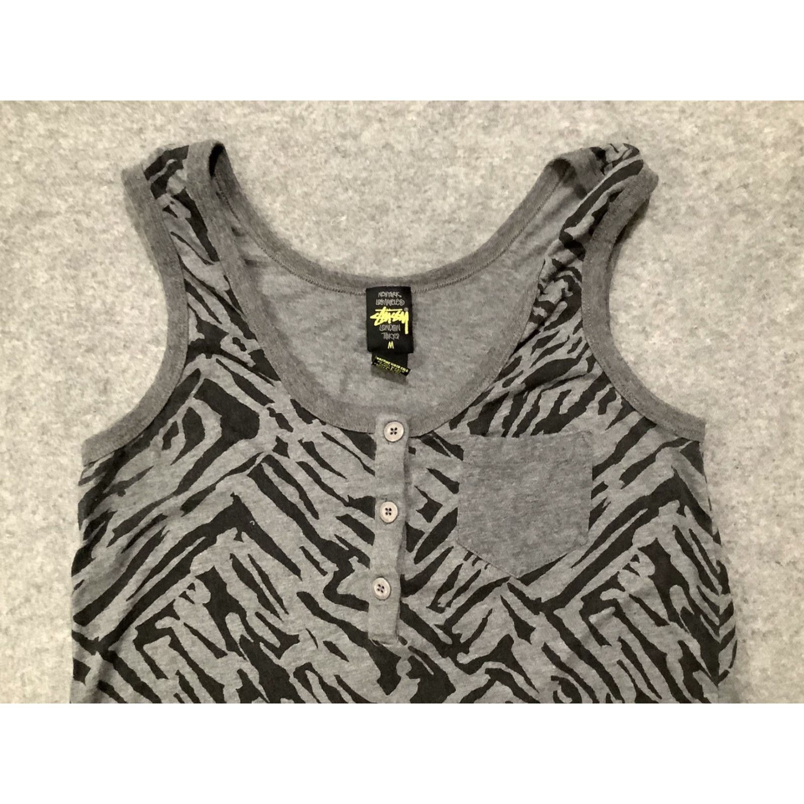 Vintage Stussy Tank Womens M Black Striped Tiger Pockets World Tribe Dress Sleeveless Scoop Neck Long Medium Size M / US 6-8 / IT 42-44 - 4 Thumbnail