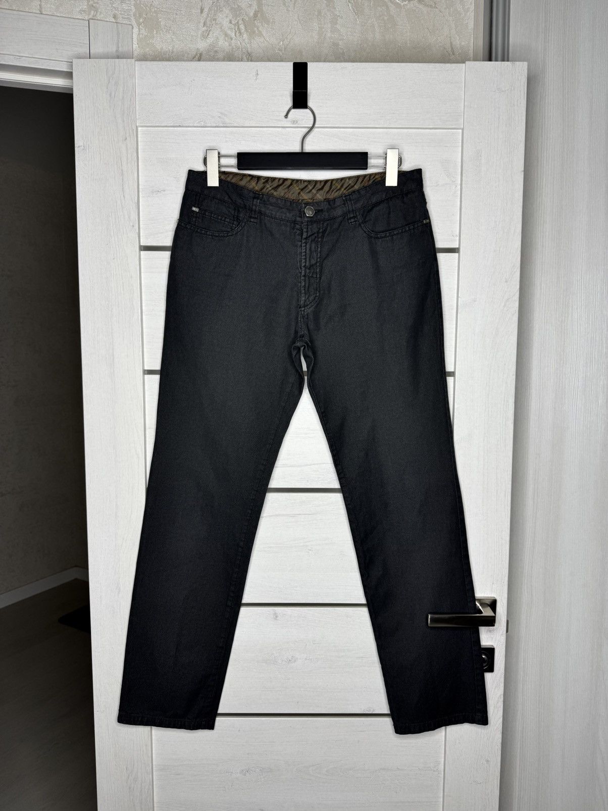 Corneliani Corneliani ID Luxury Black Denim Trousers Cotton/Abaca Italy Size US 32 / EU 48 - 1 Thumbnail