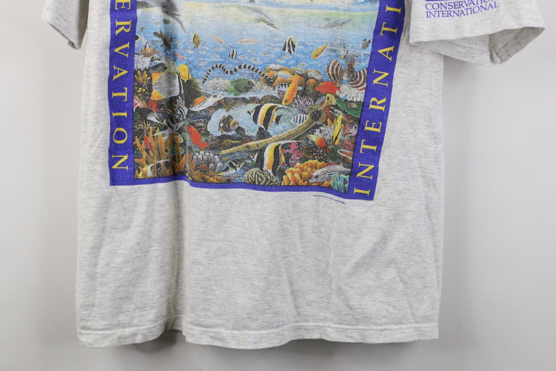 Vintage Vintage 90s Earth Day International Deep Sea Fish T-Shirt Size US L / EU 52-54 / 3 - 3 Thumbnail