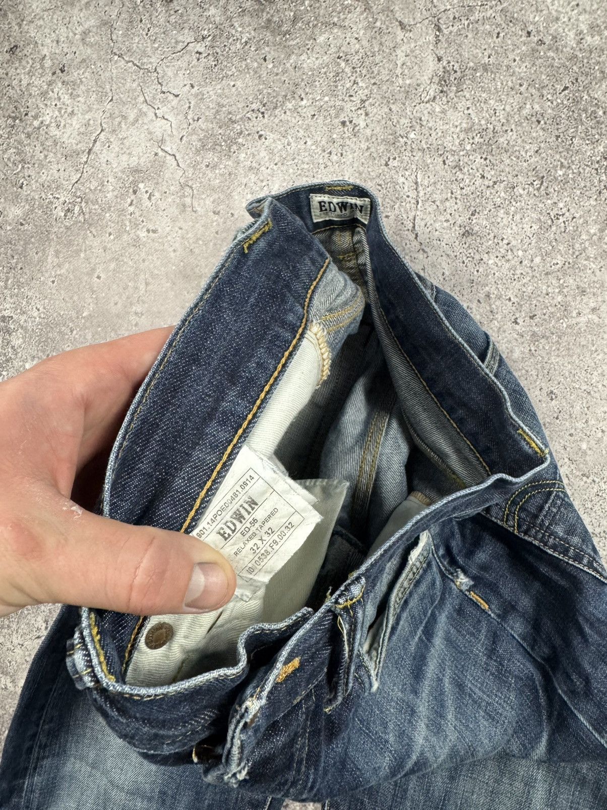 Edwin VINTAGE EDWIN BAGGY DISTRESSED JEANS JAPANESSE DENIM Y2K Size US 32 / EU 48 - 11 Thumbnail
