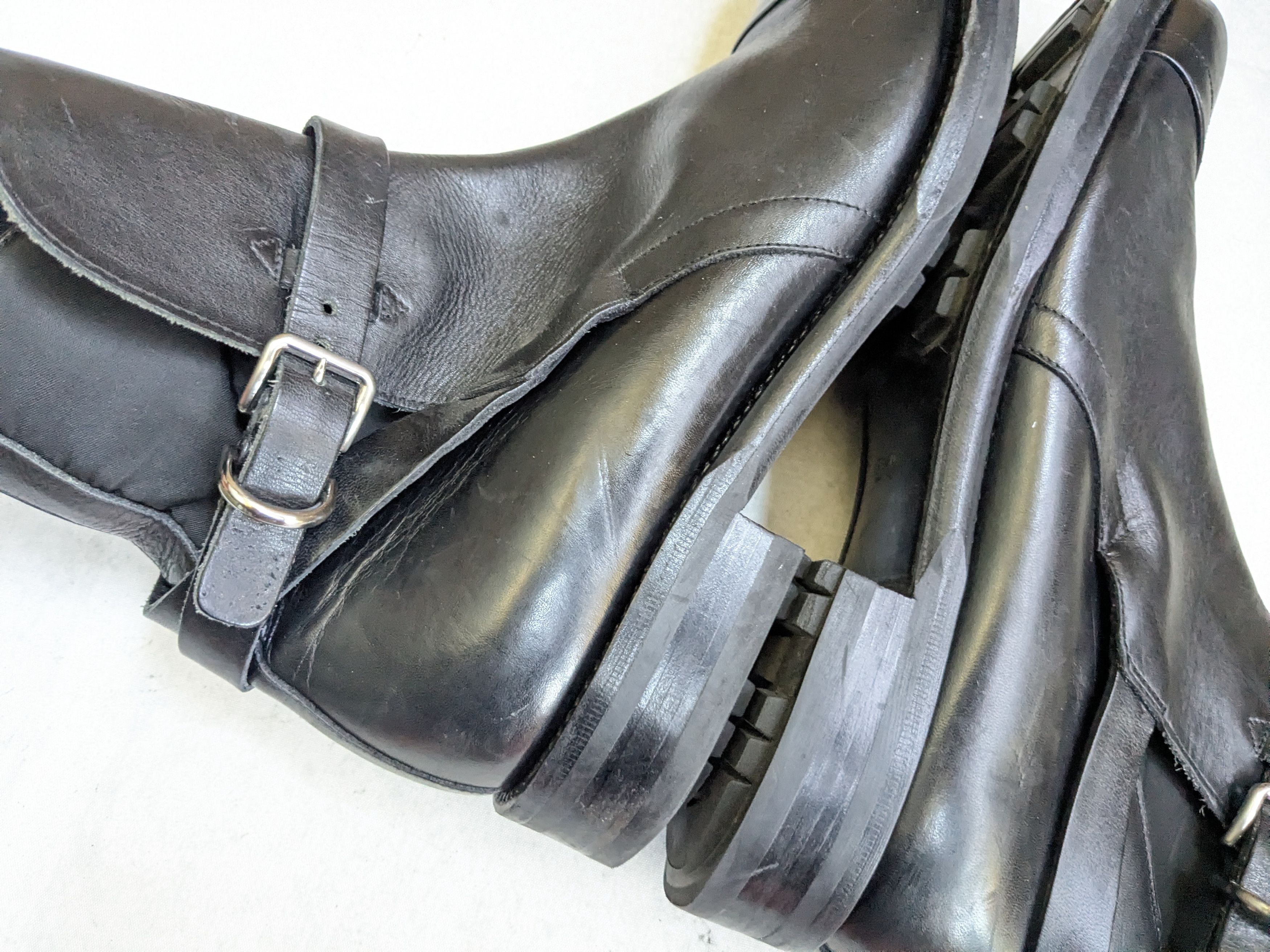 Prada Prada Jodhpur Boots Black 12 Leather Buckle Strap Size US 12 / EU 45 - 10 Thumbnail