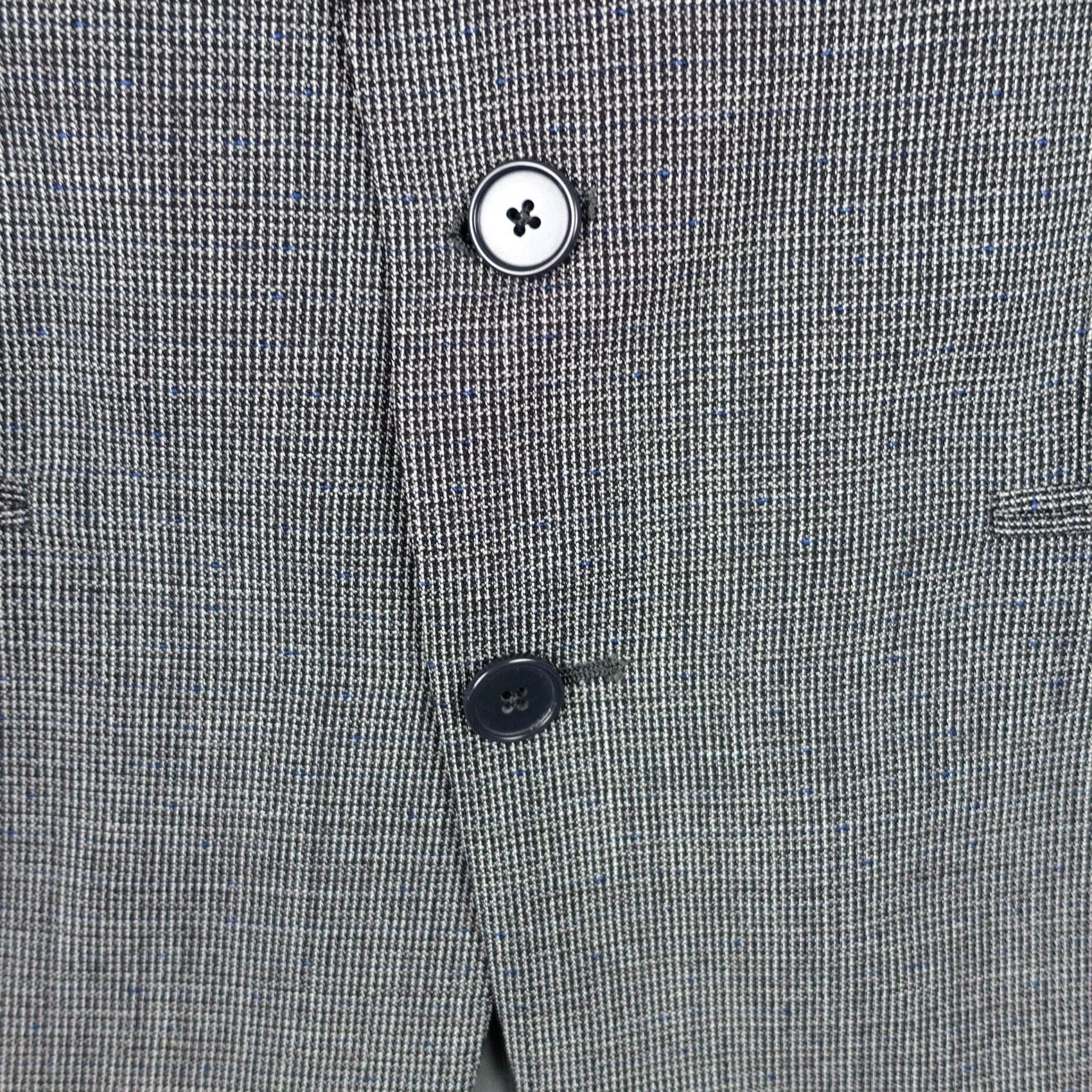 Tallia VINTAGE Tallia Blazer Mens 40 Gray Wool Check Jacket Sport Coat USA Made Italy Size 40R - 4 Thumbnail