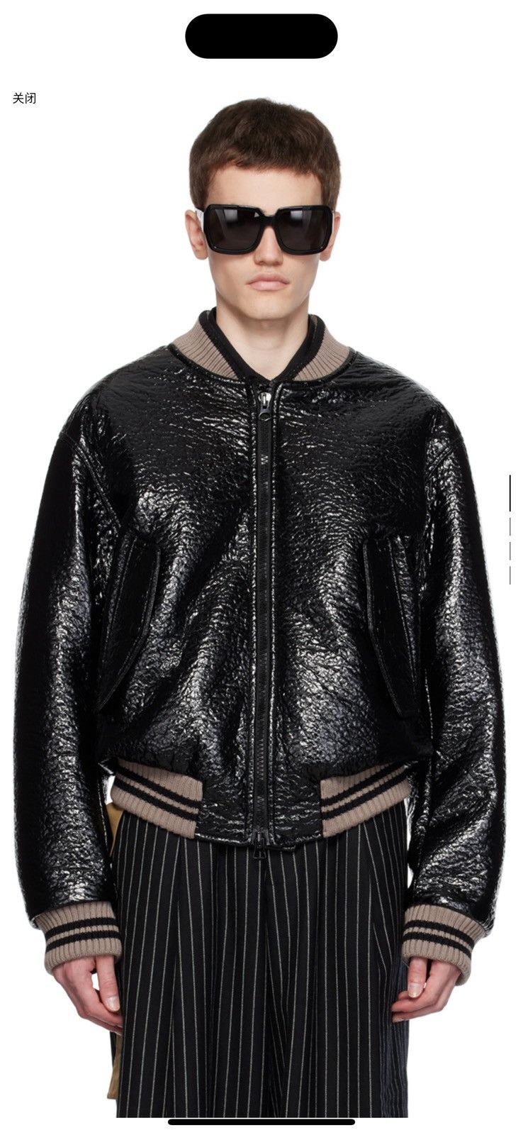 Dries Van Noten Dries Van Noten Black patent leather bomber Size US L / EU 52-54 / 3 - 1 Thumbnail