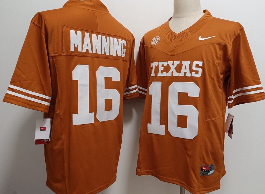 Other Men's NCAA Texas Longhorns 16 Arch Manning Orange Jersey Size US M / EU 48-50 / 2 - 3 Thumbnail