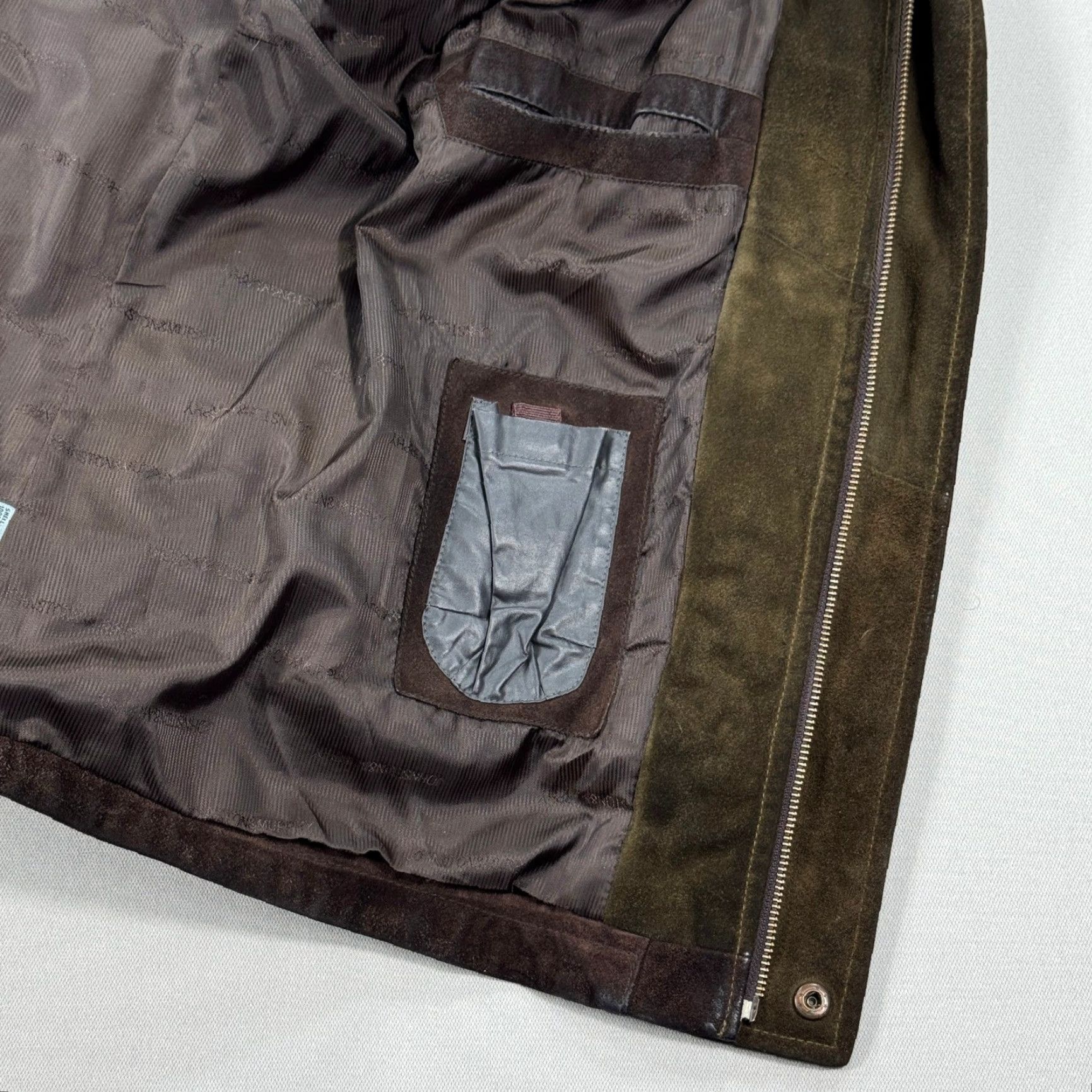 Johnston & Murphy Johnston & Murphy Jacket Men's L Brown Suede Leather Zip Up Lined Insulated Jacket Size US L / EU 52-54 / 3 - 4 Thumbnail