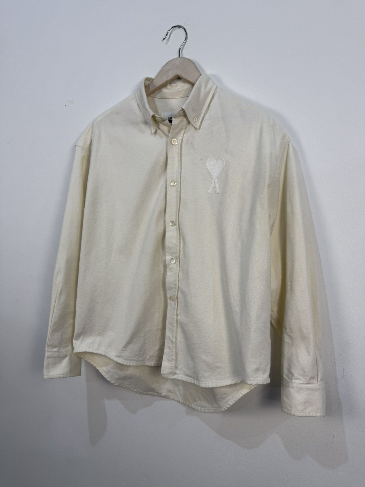 AMI Ami Paris “Ami de Coeur” Logo Embroidery Button-Up Shirt Size US M / EU 48-50 / 2 - 2 Thumbnail