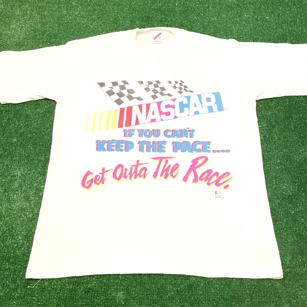 NASCAR VINTAGE Nascar Shirt Mens M 80s 90s White Cant Keep The Pace Get Out The Race 90s 80s Vintage Shirt Mens Size M Size US M / EU 48-50 / 2 - 3 Thumbnail