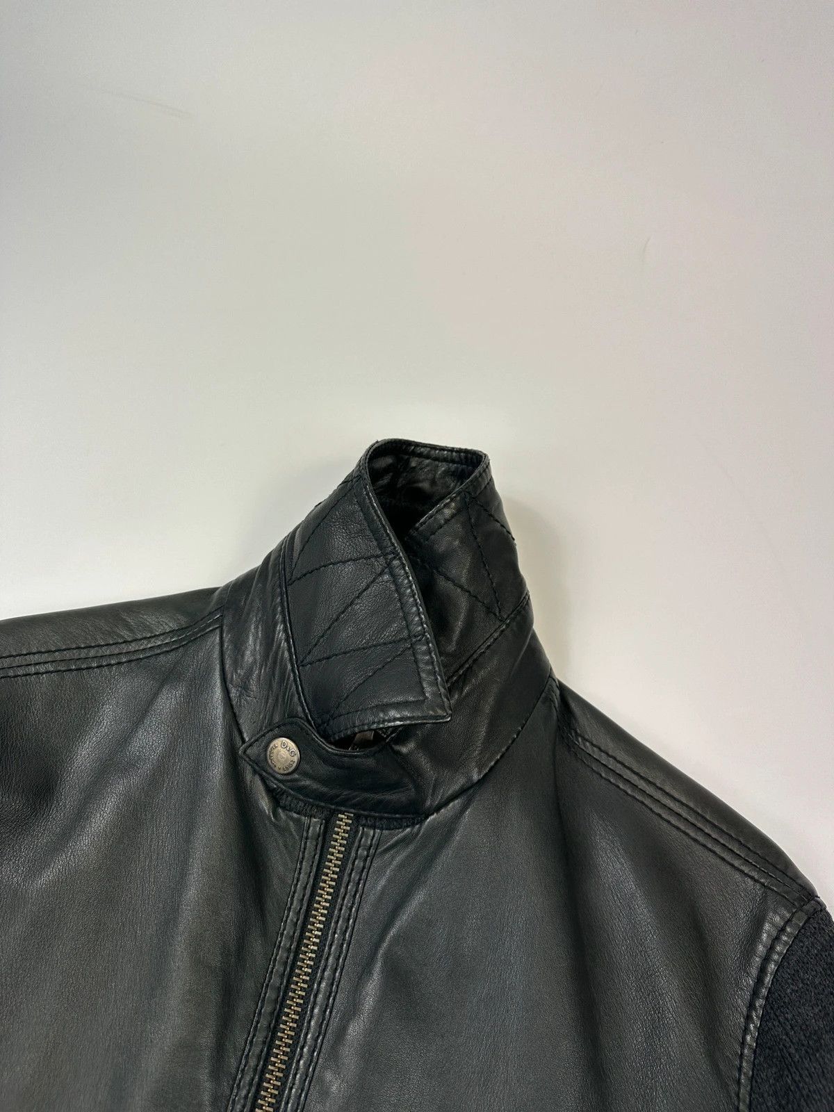 Dolce & Gabbana Dolce & Gabbana 00s Black Hyrbrid Lamb Leather & Wool Jacket Size US M / EU 48-50 / 2 - 4 Thumbnail