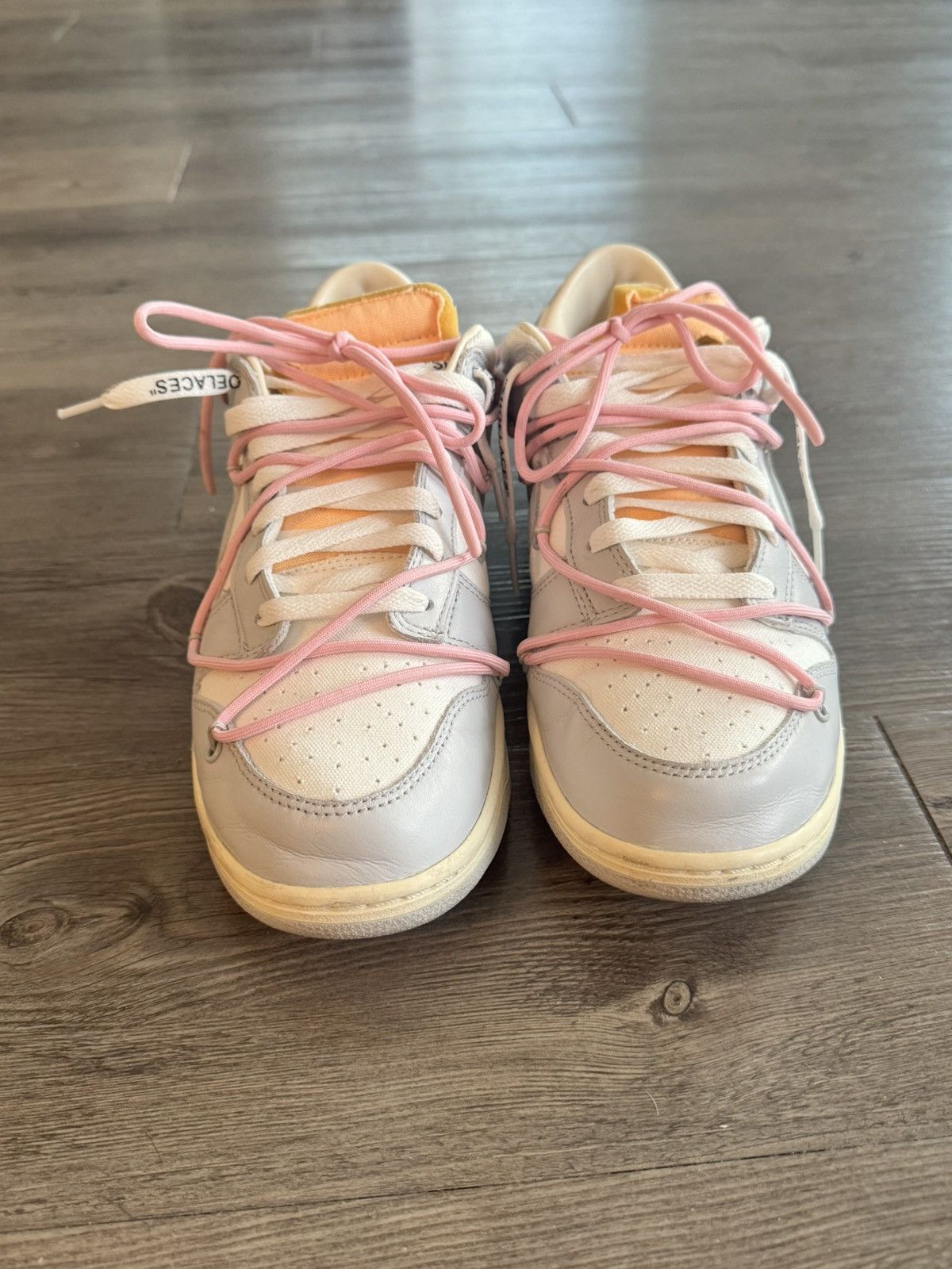 Nike × Off-White Nike X Off-White Dunk Low Sail/Neutral Grey Lot 09 Size US 10.5 / EU 43-44 - 3 Thumbnail