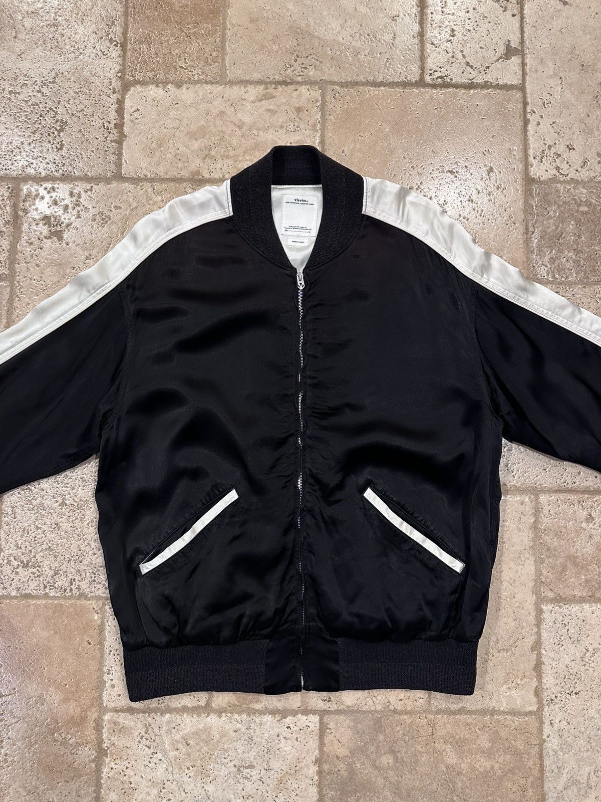 Japanese Brand Visvim Douglas Jkt SS21 Satin Black Zip Souvenir Jacket Size US XL / EU 56 / 4 - 3 Thumbnail