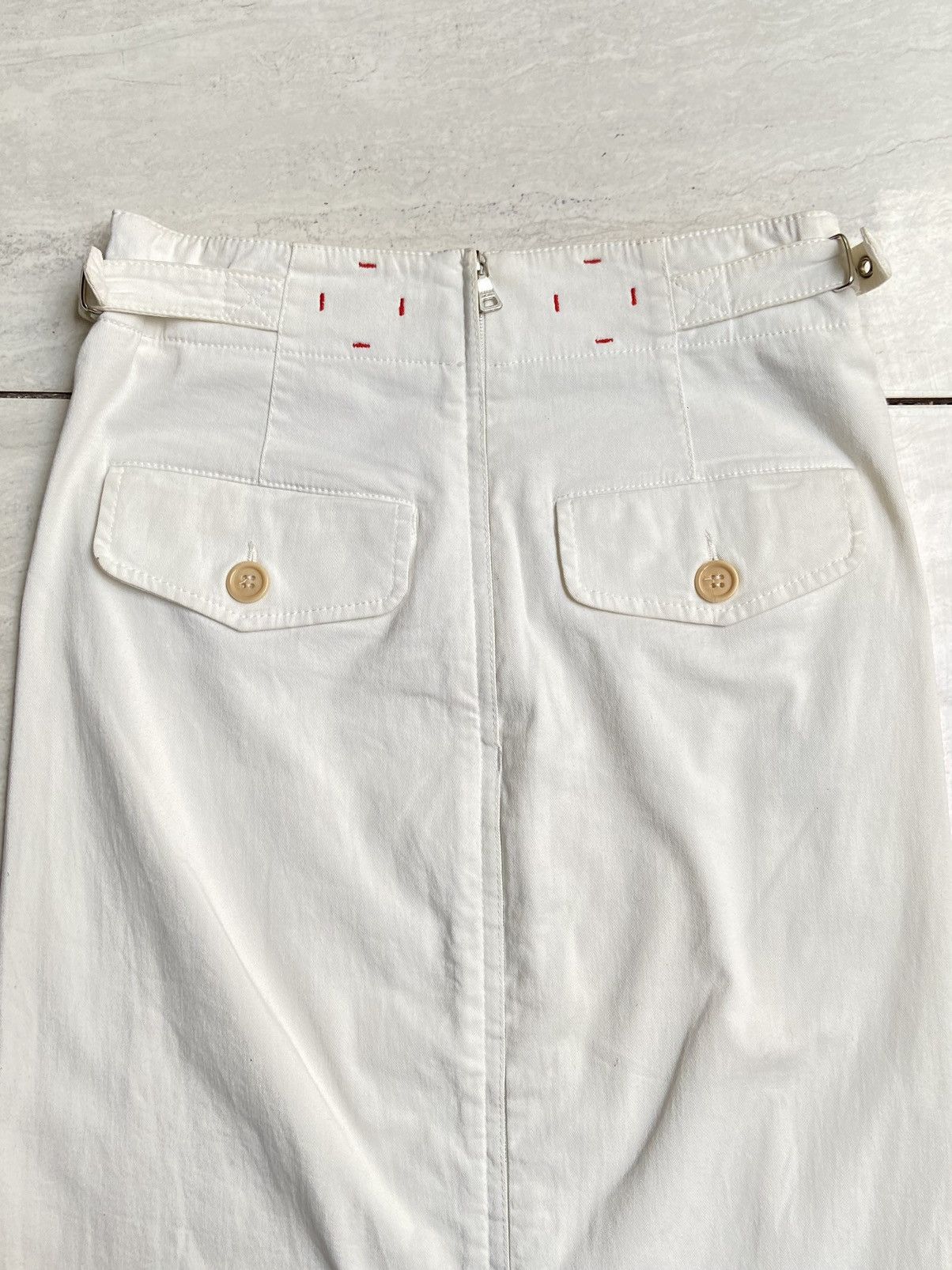 Prada PRADA White Midi Skirt Size 23" - 15 Thumbnail