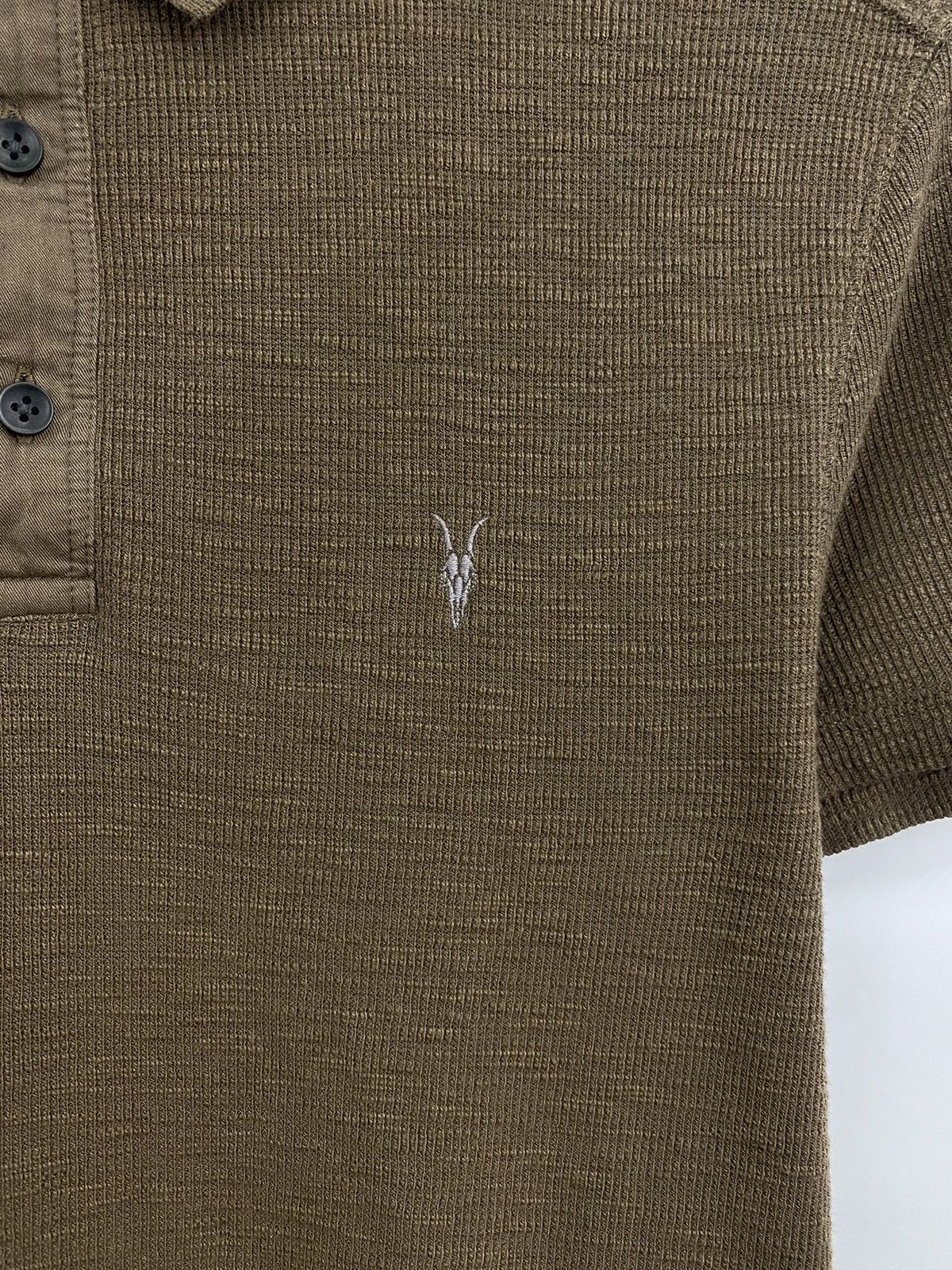 Allsaints 🇯🇵 Rare Allsaints Brown Japan Style Polo T-Shirt Retro Hype Size US S / EU 44-46 / 1 - 4 Thumbnail