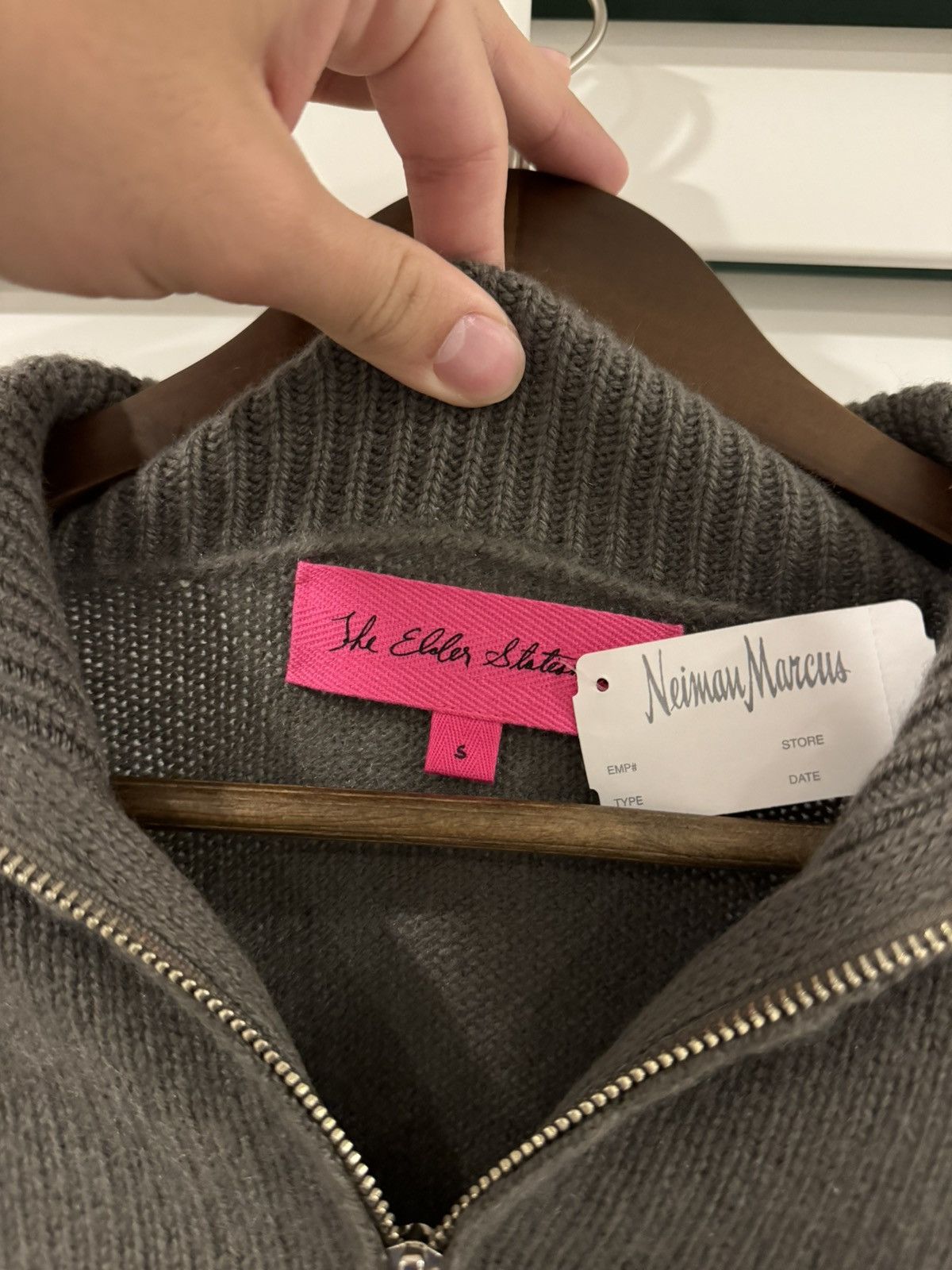 The Elder Statesman The Elder Statesman Grey Cashmere Half Zip Men’s Sweater S Size US S / EU 44-46 / 1 - 3 Thumbnail