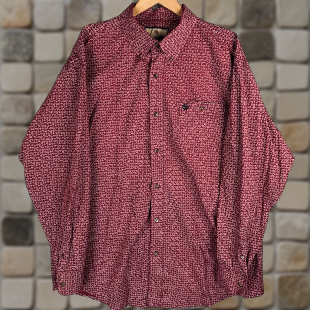 Wrangler Wrangler Shirt Mens 2XL Red Paisley All Over Print Western Long Sleeve Cowboy Shirt Size US XXL / EU 58 / 5 - 1 Thumbnail
