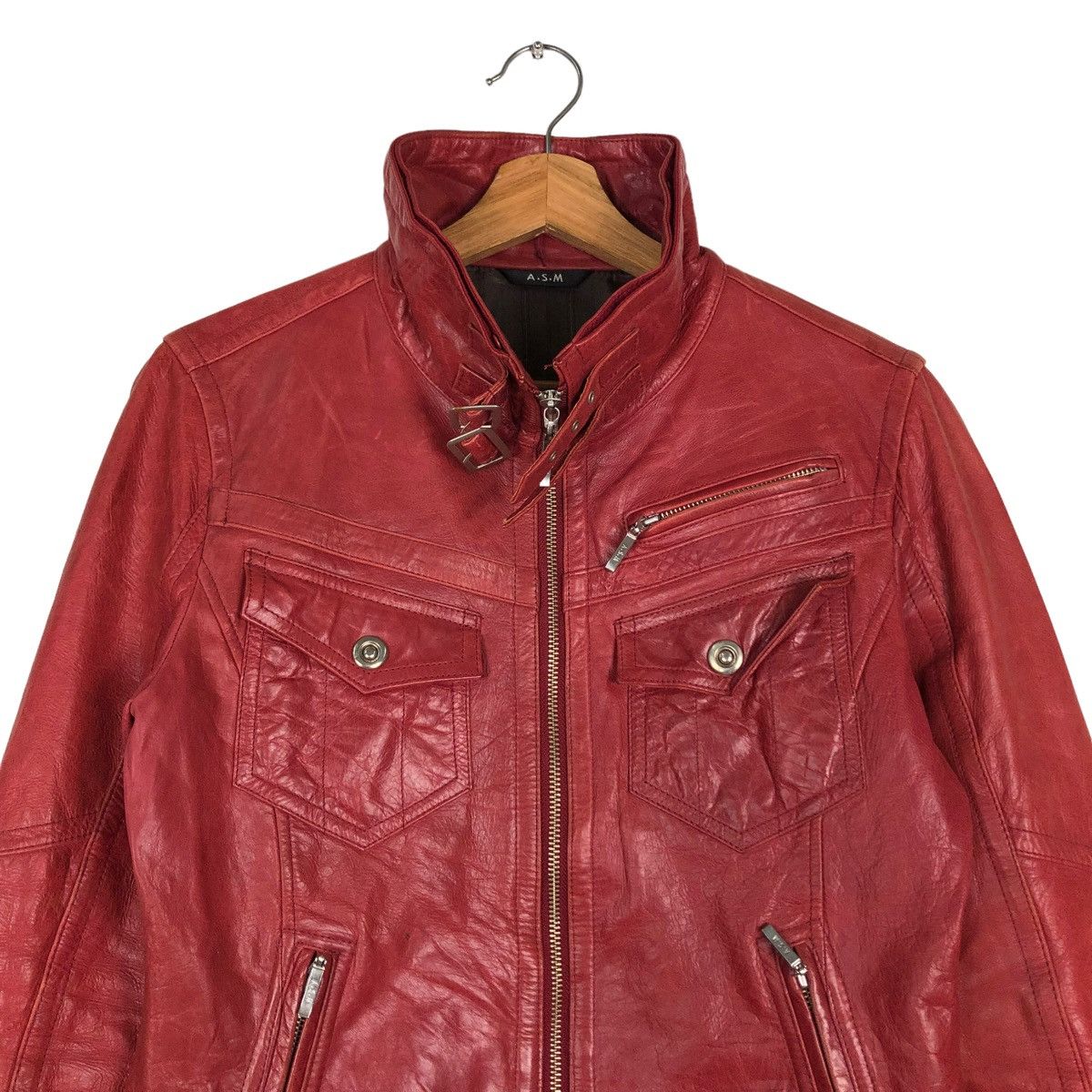 Japanese Brand 🔥VINTAGE BONDAGE LEATHER BIKER JACKET ASM ISSEY MIYAKE Size US M / EU 48-50 / 2 - 3 Thumbnail