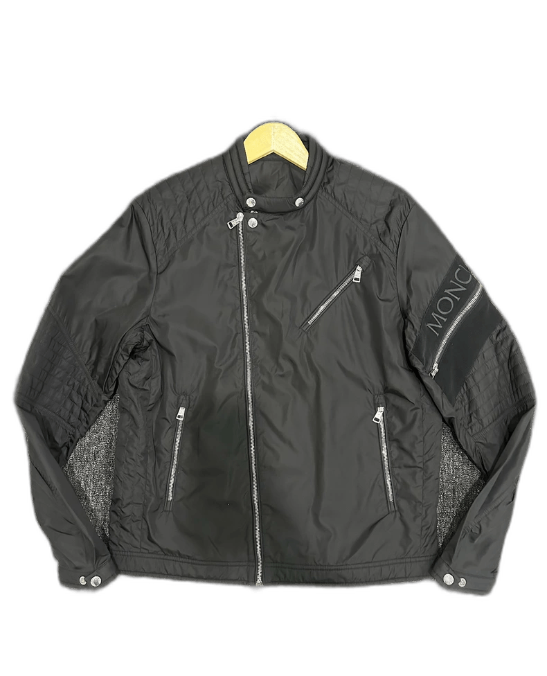 Moncler Moncler Black Leather Moto Jacket Size US L / EU 52-54 / 3 - 1 Thumbnail