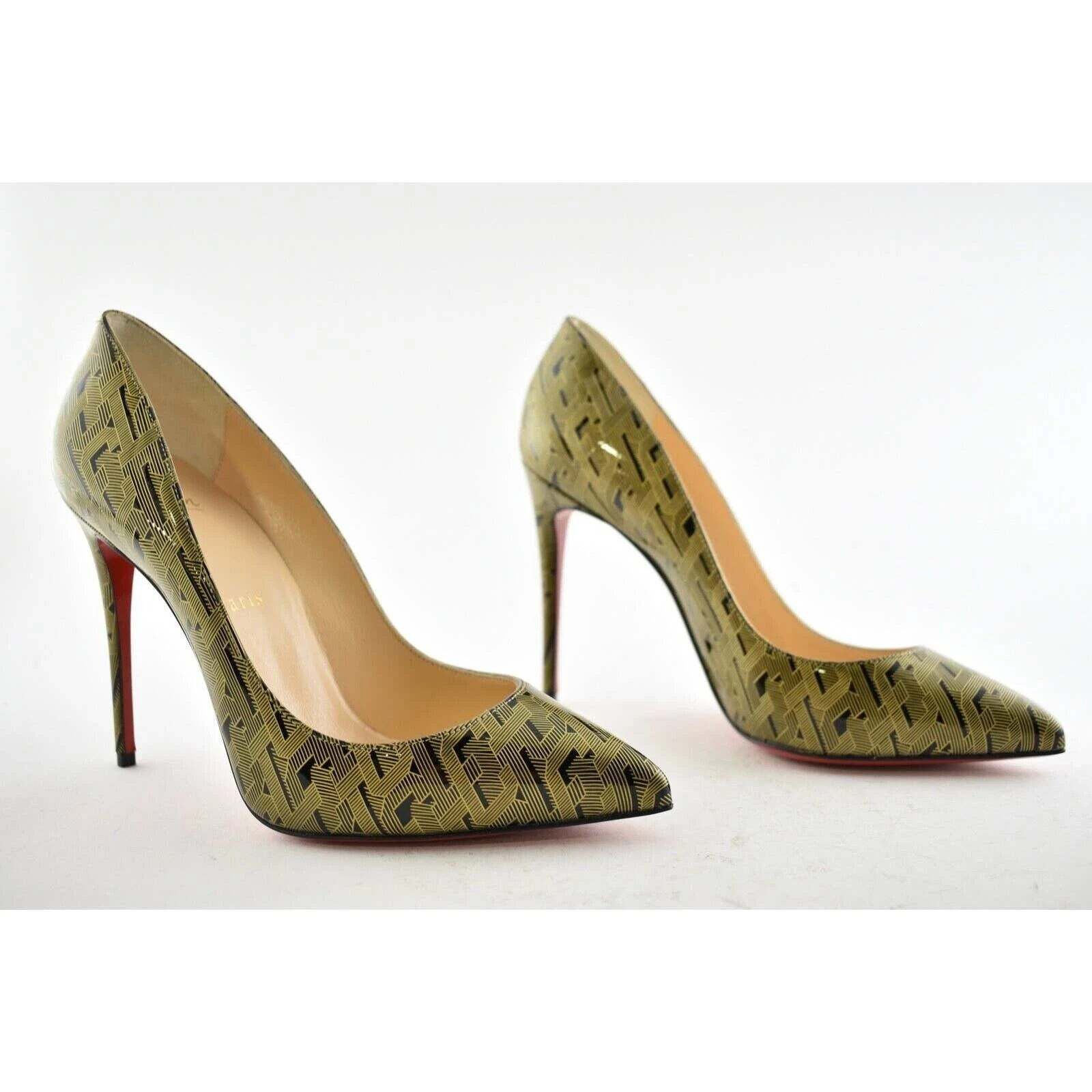 Christian Louboutin Christian Louboutin Pigalle Follies 100 Patent Black Gold Size US 9 / IT 39 - 4 Thumbnail