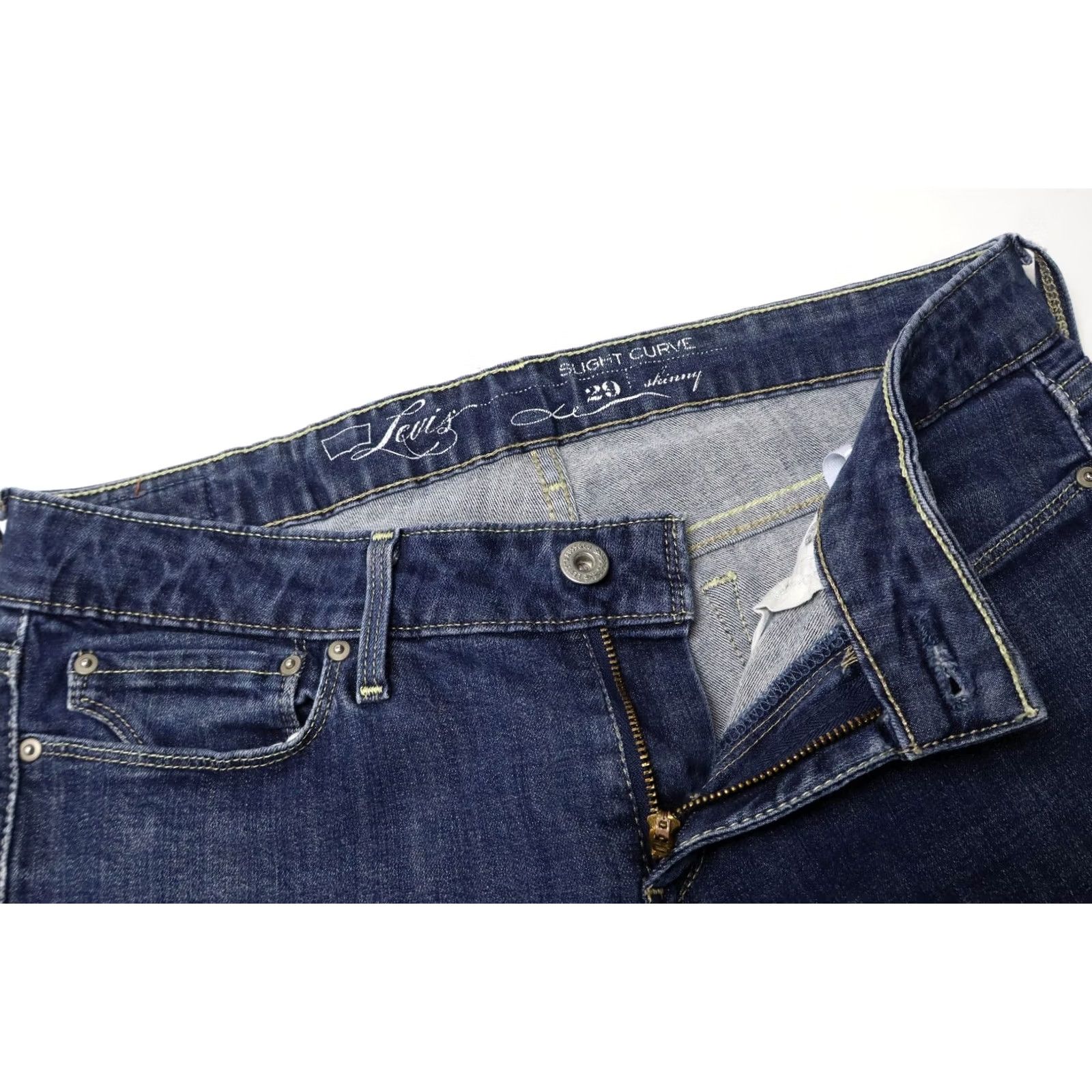 Levi's Levi's Slight Curve Skinny Jeans Women's W29/L32 Vintage Blue Zip Fly Stretchy Jeans Size 29" - 4 Thumbnail