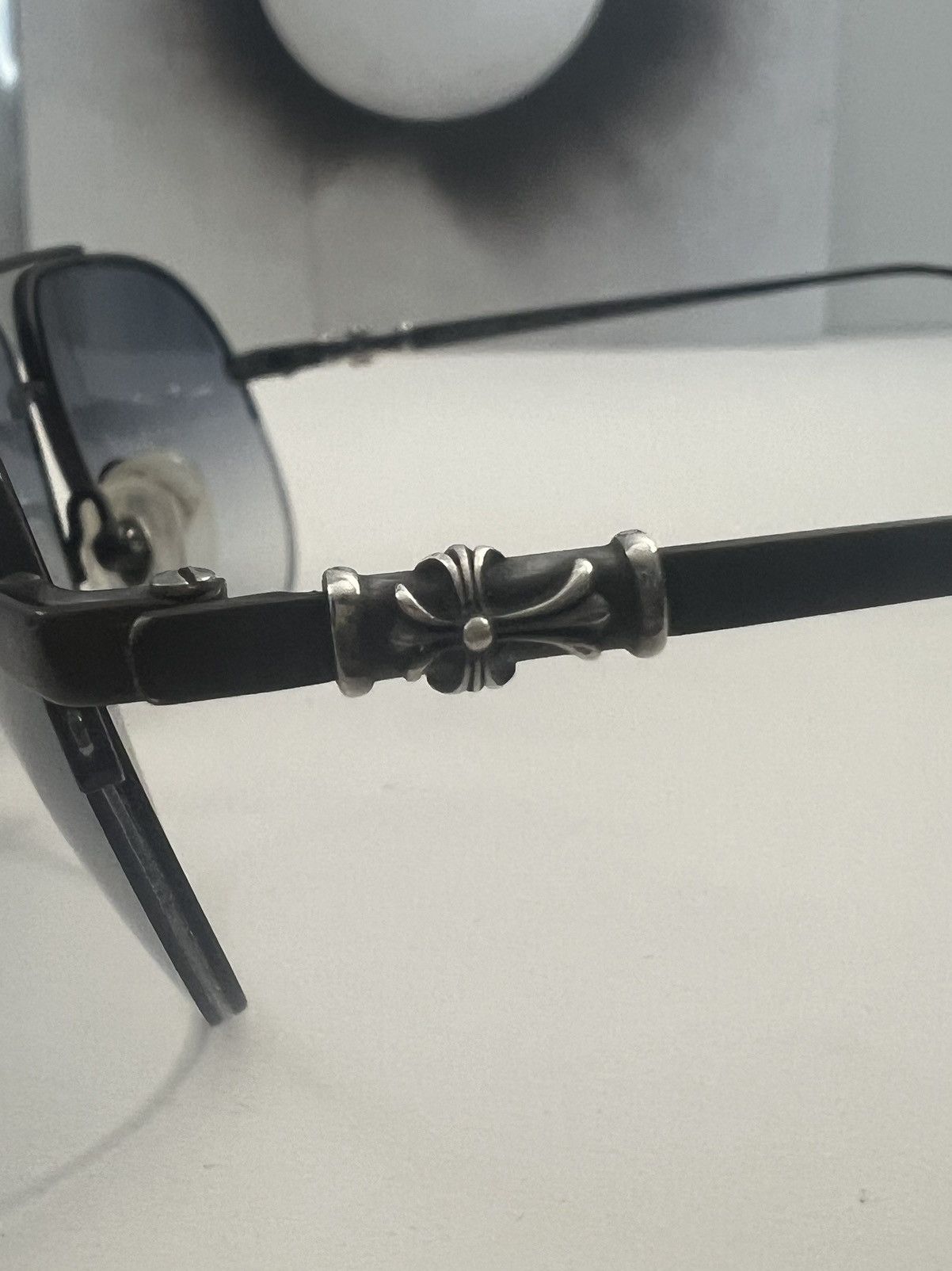 Chrome Hearts Chrome Hearts “STAINS” Sunglasses Gunmetal Frame Blue Lens Size ONE SIZE - 3 Thumbnail