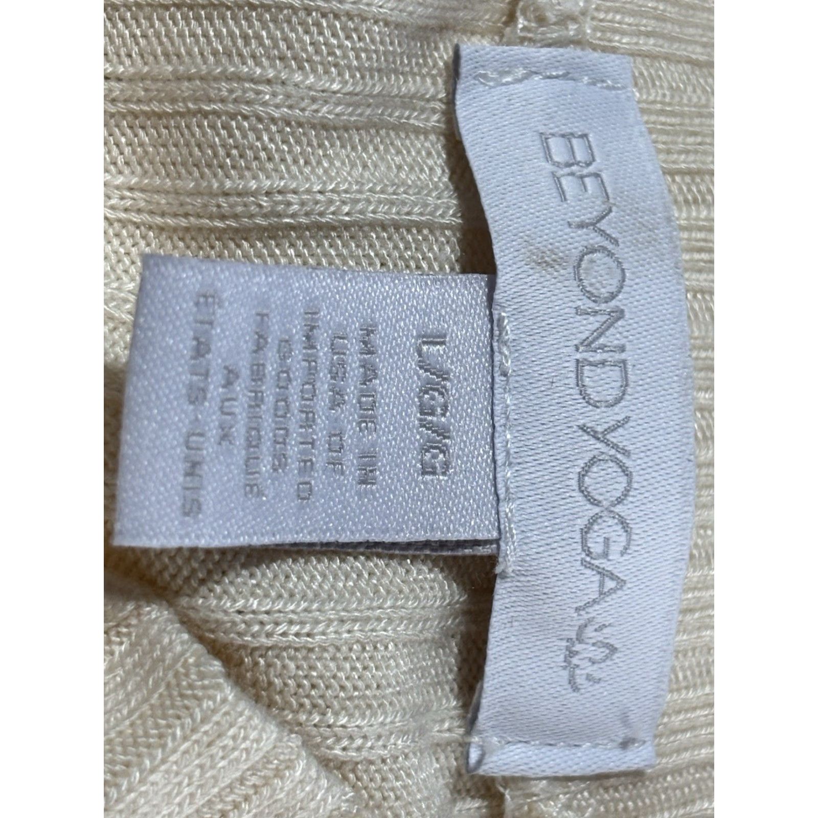 Beyond Yoga Beyond Yoga Maxi Dress Ivory Ribbed Stretch Mock Neck Large Women Sleeveless Knit Polyester Blend Casual Party/Cocktail Size L / US 10 / IT 46 - 6 Thumbnail
