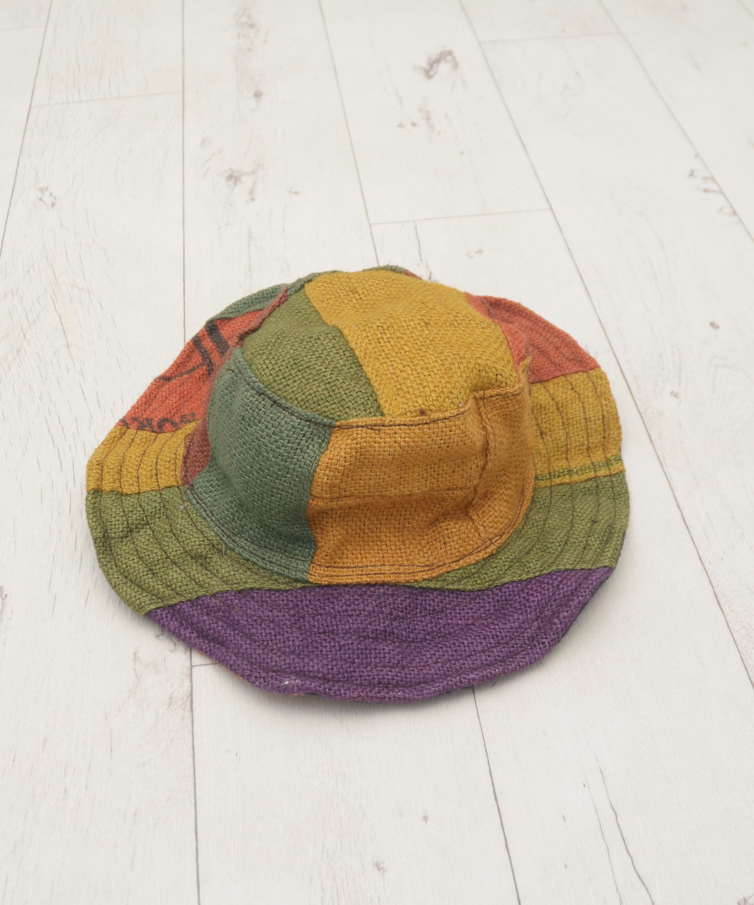 Handmade × Vintage Unisex Handcrafted Patchwork Bucket Hat Fishman Hemp Size ONE SIZE - 3 Thumbnail