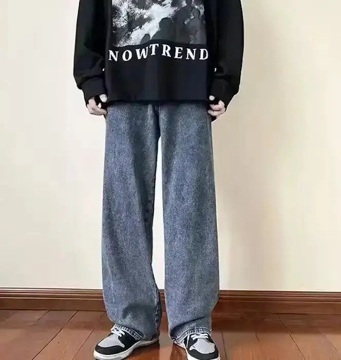 Japanese Brand Smoke Gray Color Straight Denim Baggy Pant Size US 32 / EU 48 - 1 Thumbnail