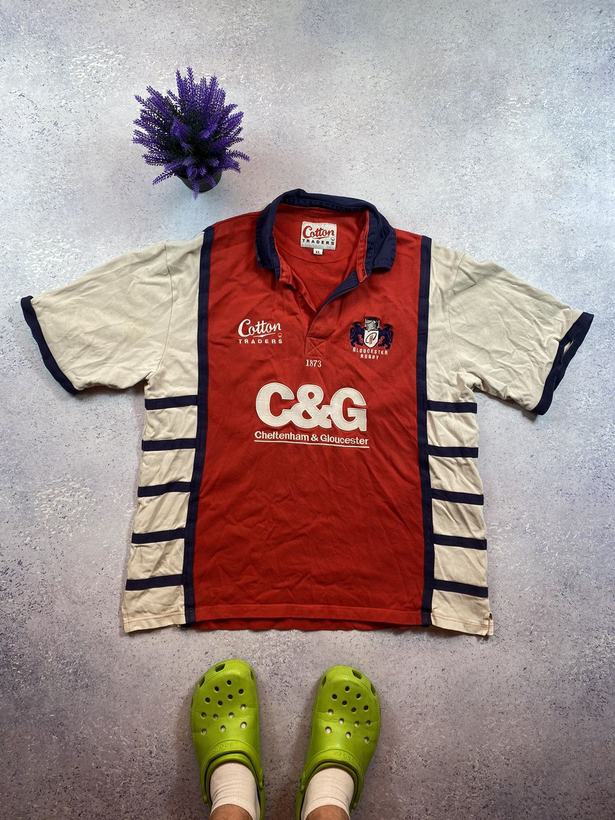 Vintage Gloucester Rugby Union Shirt Cotton Traders Vintage England Size US XL / EU 56 / 4 - 2 Thumbnail