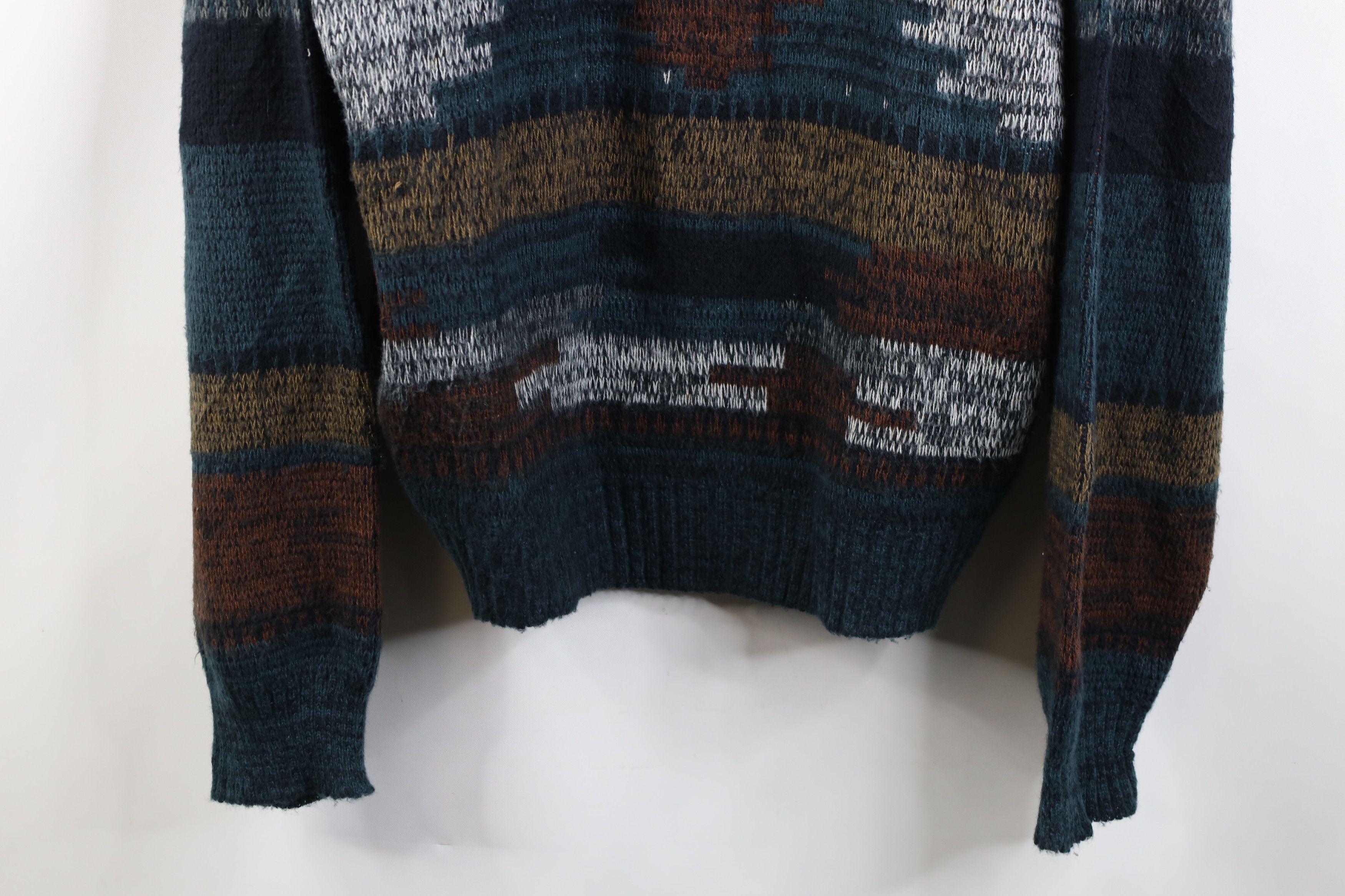 Vintage Vintage 90s Streetwear Knit V-Neck Sweater Earth Tone Size US XL / EU 56 / 4 - 3 Thumbnail