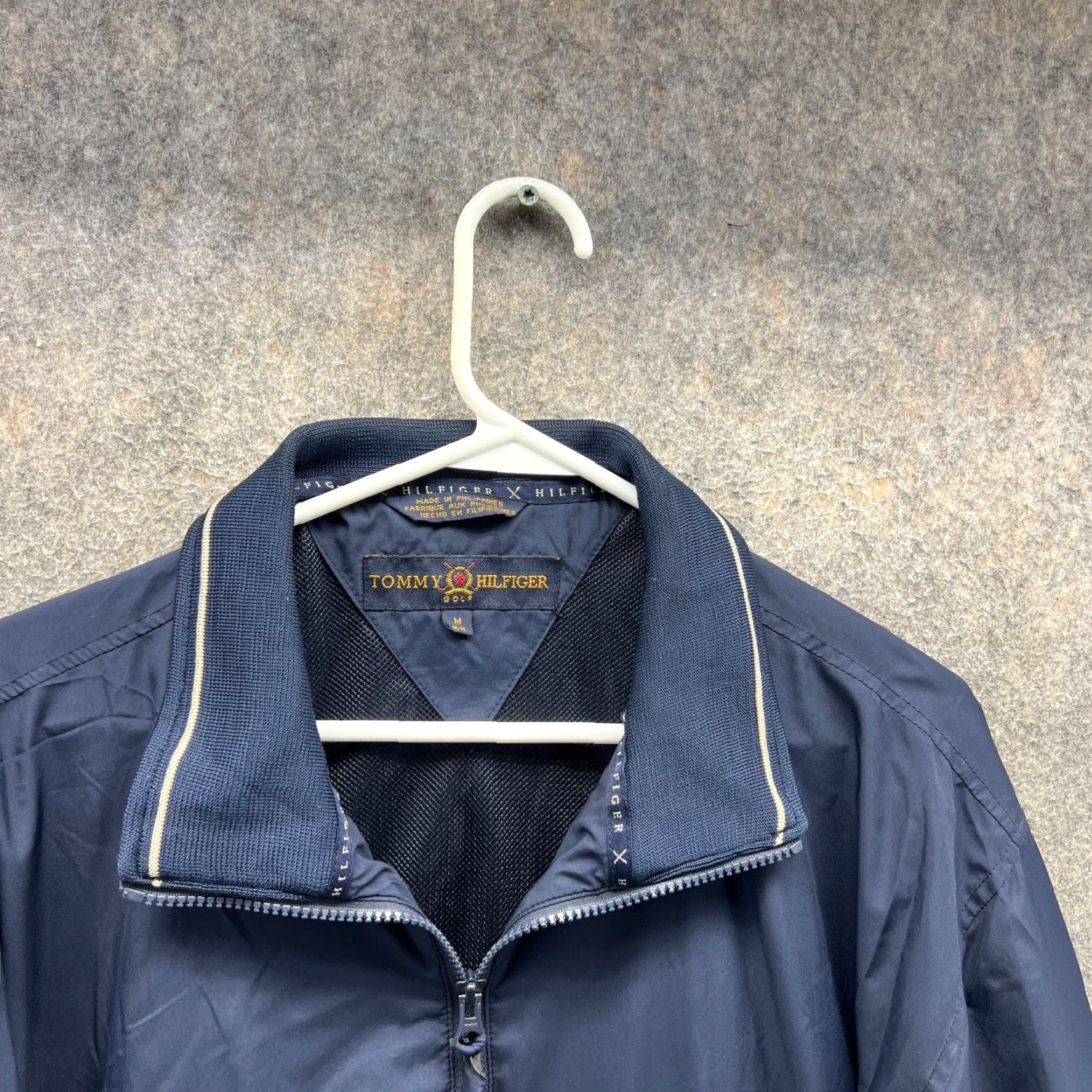 Tommy Hilfiger VINTAGE Tommy Hilfiger Bomber Jacket Mens Medium Blue Navy Full Zip 90s Jacket Size US M / EU 48-50 / 2 - 6 Thumbnail