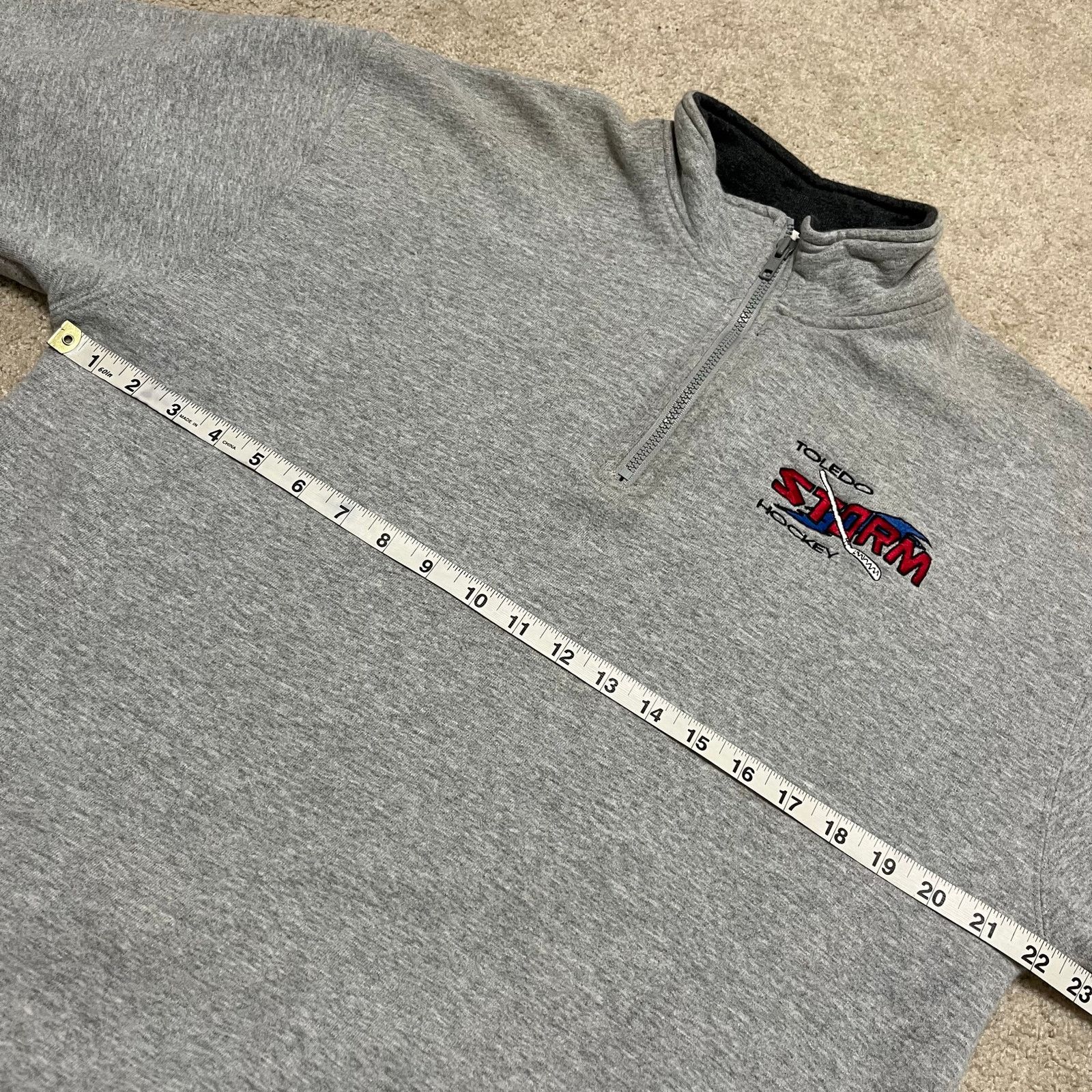 Fruit Of The Loom Toledo Storm Hockey Quarter Zip Pullover Grey Fleece XL Size US XL / EU 56 / 4 - 6 Thumbnail