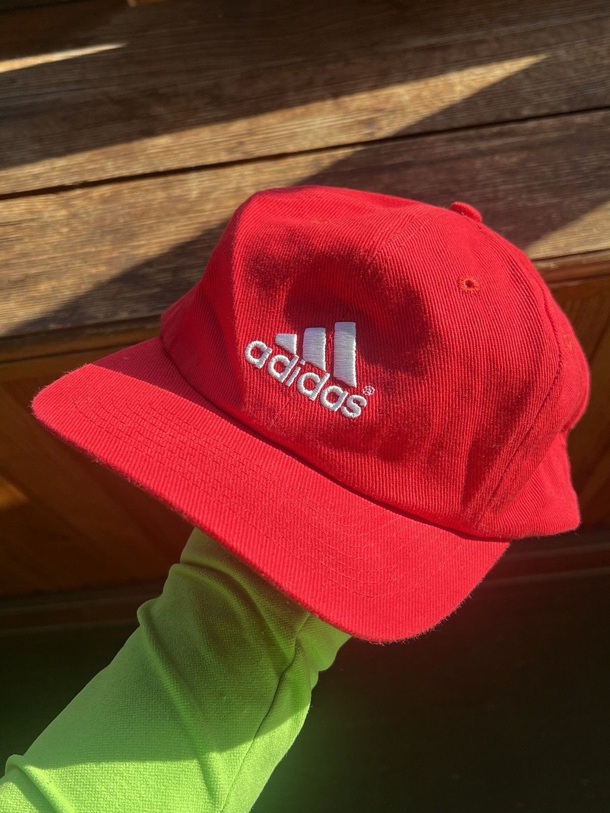 Adidas Vintage Red Hat Adidas Y2K Football Cap Size ONE SIZE - 1 Thumbnail