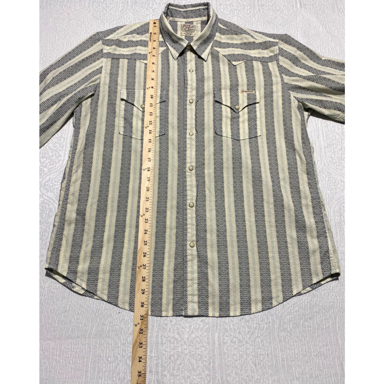 Lucky Brand Lucky Brand Dungarees Shirt Mens XL Pearl Snap Casual Western Cowboy Striped Shirt Size US XL / EU 56 / 4 - 7 Thumbnail