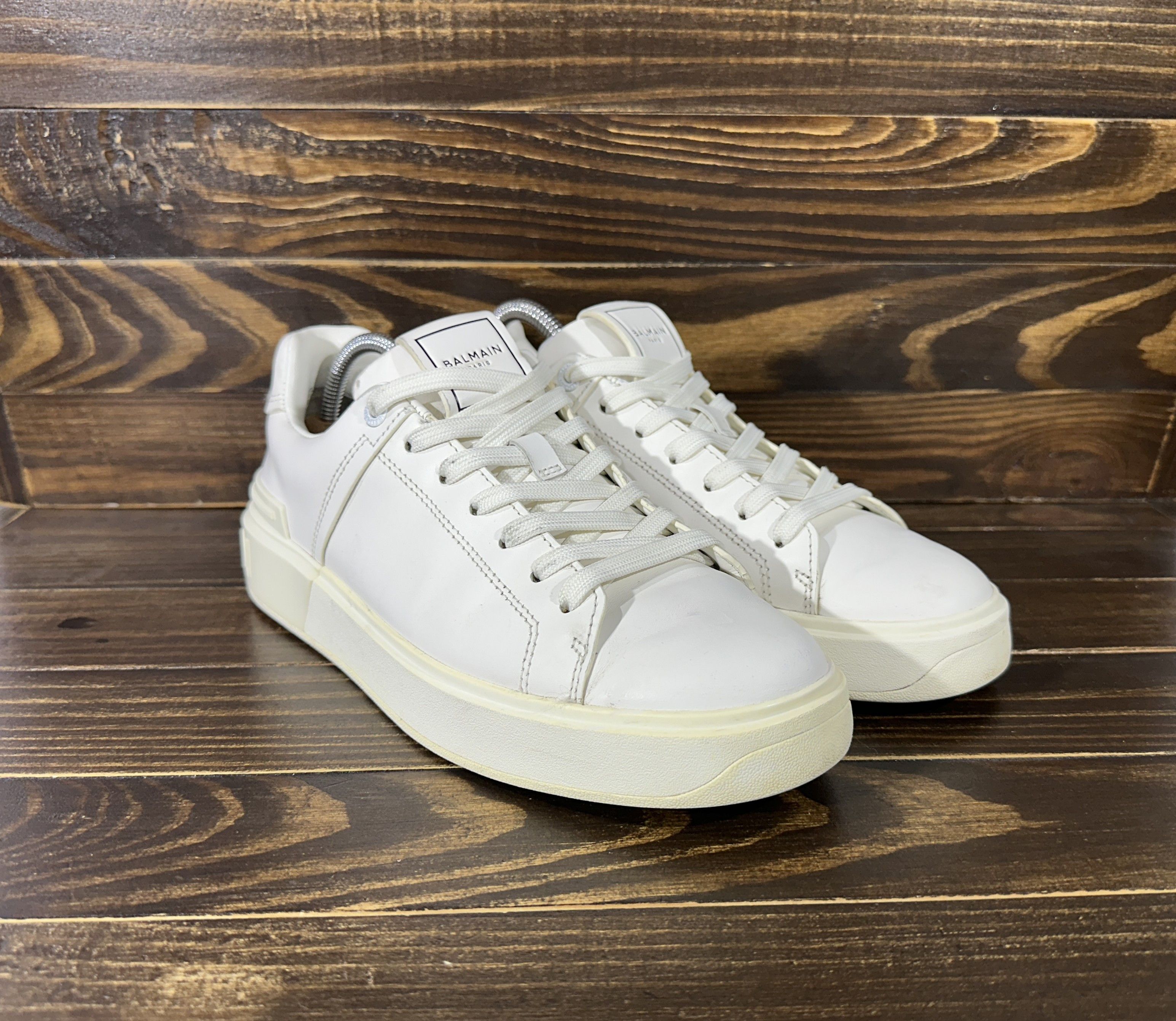 Balmain BALMAIN B-Court Trainers In Calfskin Sneakers Luxury Brand Size US 8 / IT 38 - 2 Thumbnail