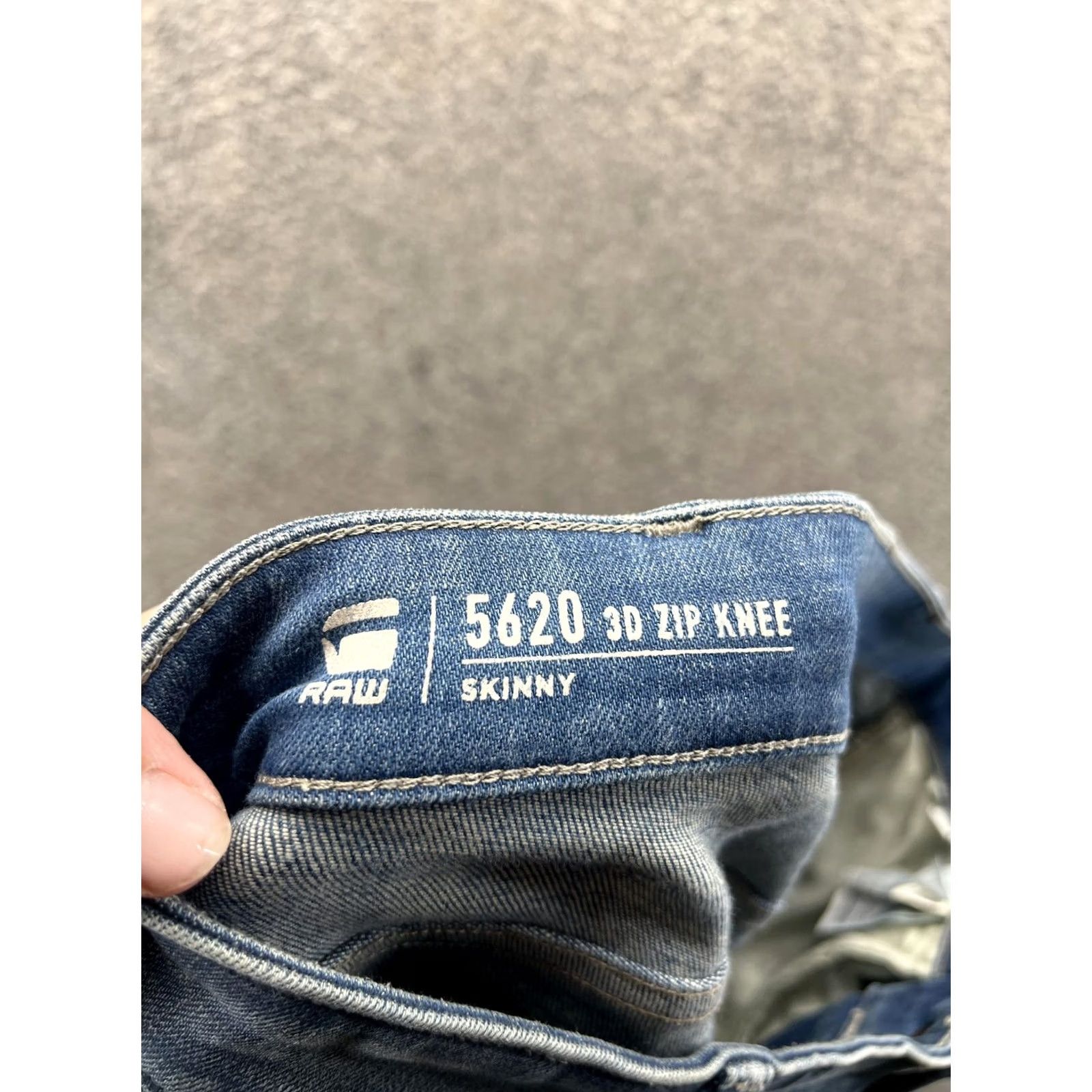 Vintage G-Star RAW Jeans Slim Skinny 33x32 Blue Denim 3D Zip Knee Biker Mens Size US 33 - 3 Thumbnail