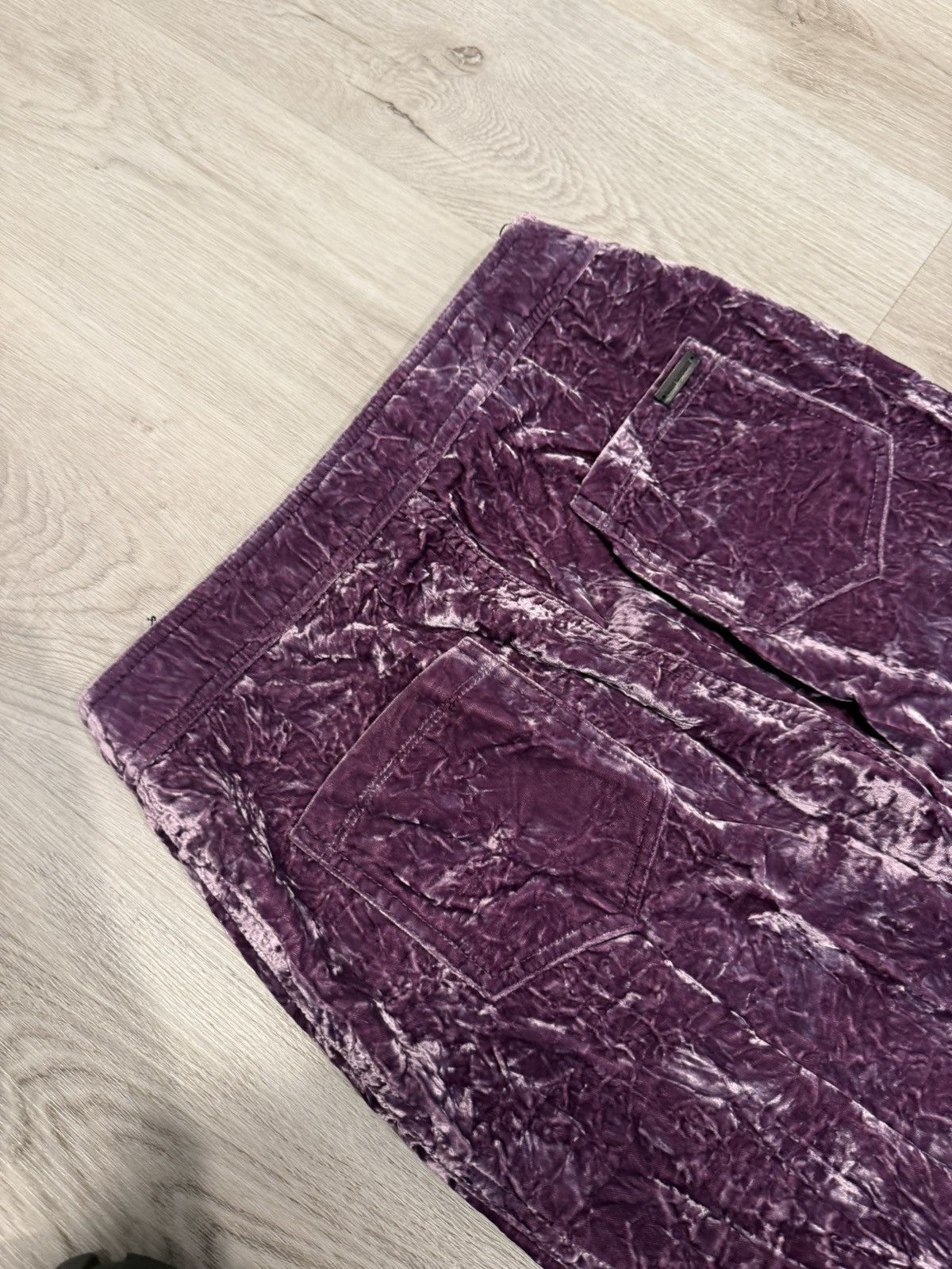 Saint Laurent Paris s/s 2022 purple velvet denim cut pants!! Size US 28 / EU 44 - 5 Thumbnail