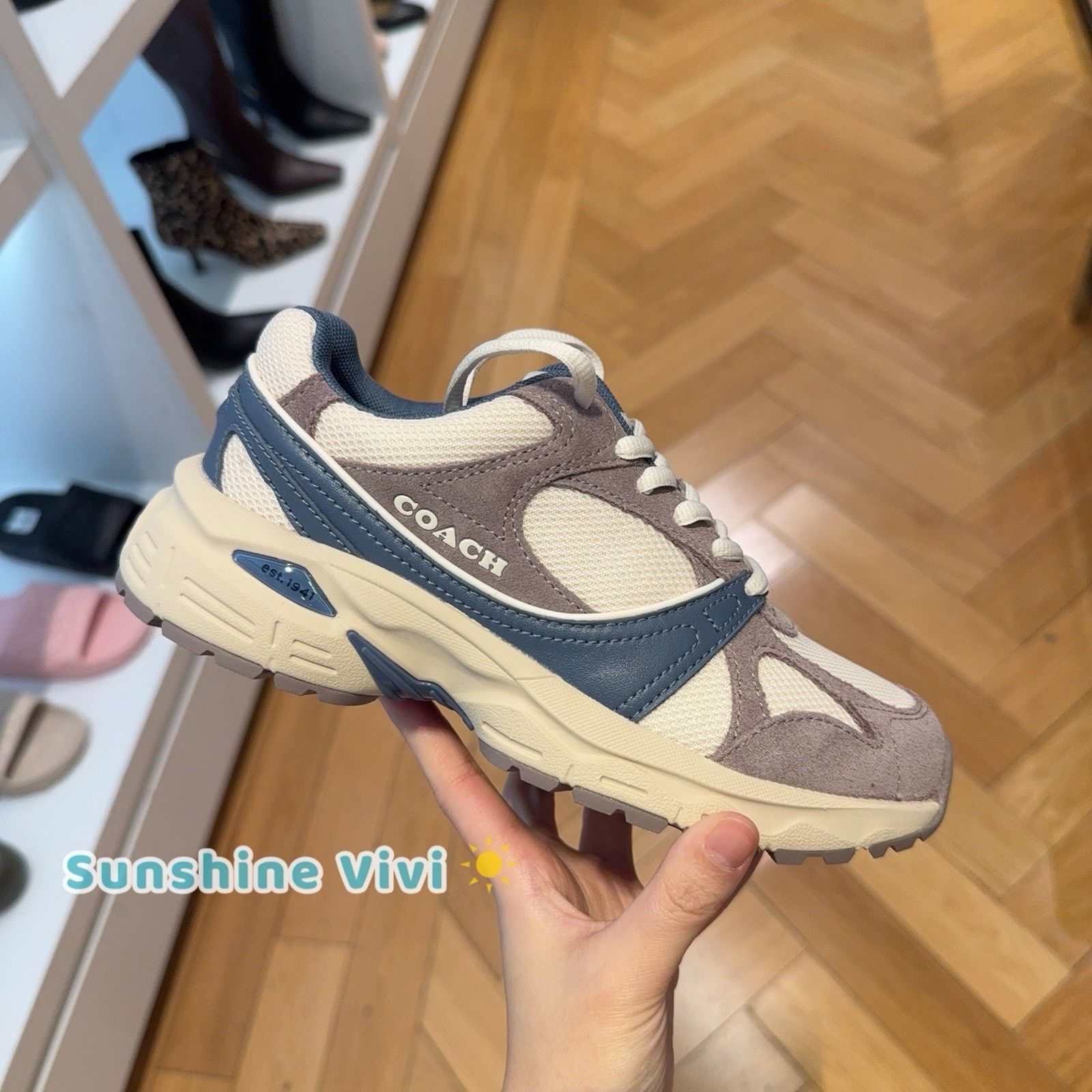Coach NEW Coach woman's Sport Sneaker Light Denim Multi CCI51 US5 Size US 5 / IT 35 - 1 Thumbnail
