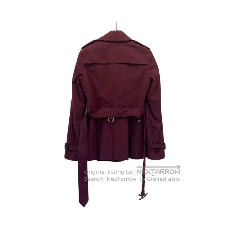 Burberry Burberry Wine Red Cotton Short Trench Coat. Size S / US 4 / IT 40 - 2 Thumbnail