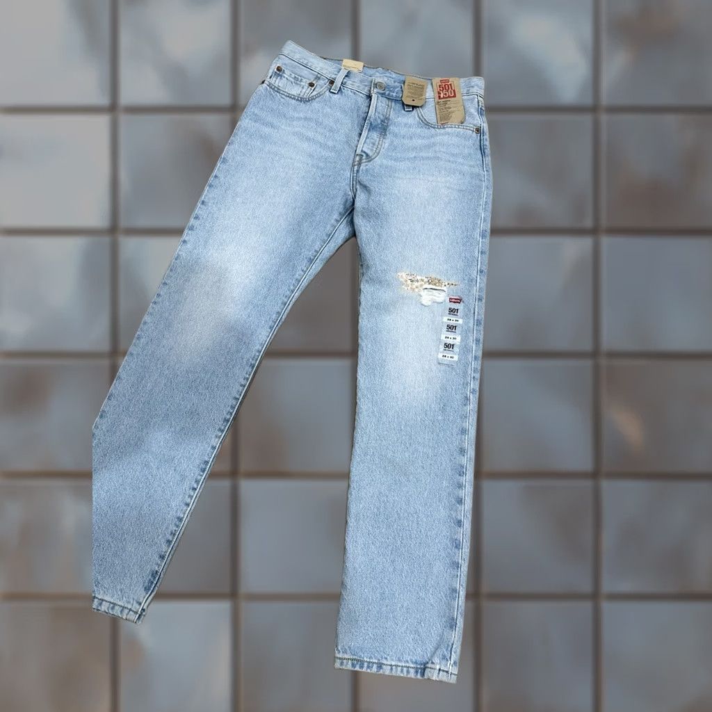 Levi's Levi's 501 Jeans Womens 30x29 Blue 150th Anniversary Distressed Button Fly NWT Size 30" / US 8 / IT 44 - 1 Thumbnail