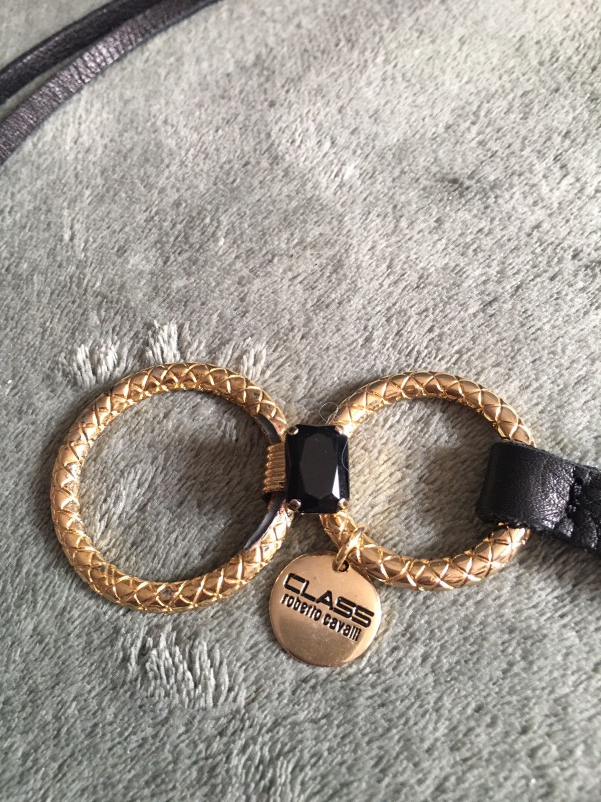 Roberto Cavalli Roberto Cavalli Class Leather Golden Rings Dress Belt Size ONE SIZE - 7 Thumbnail