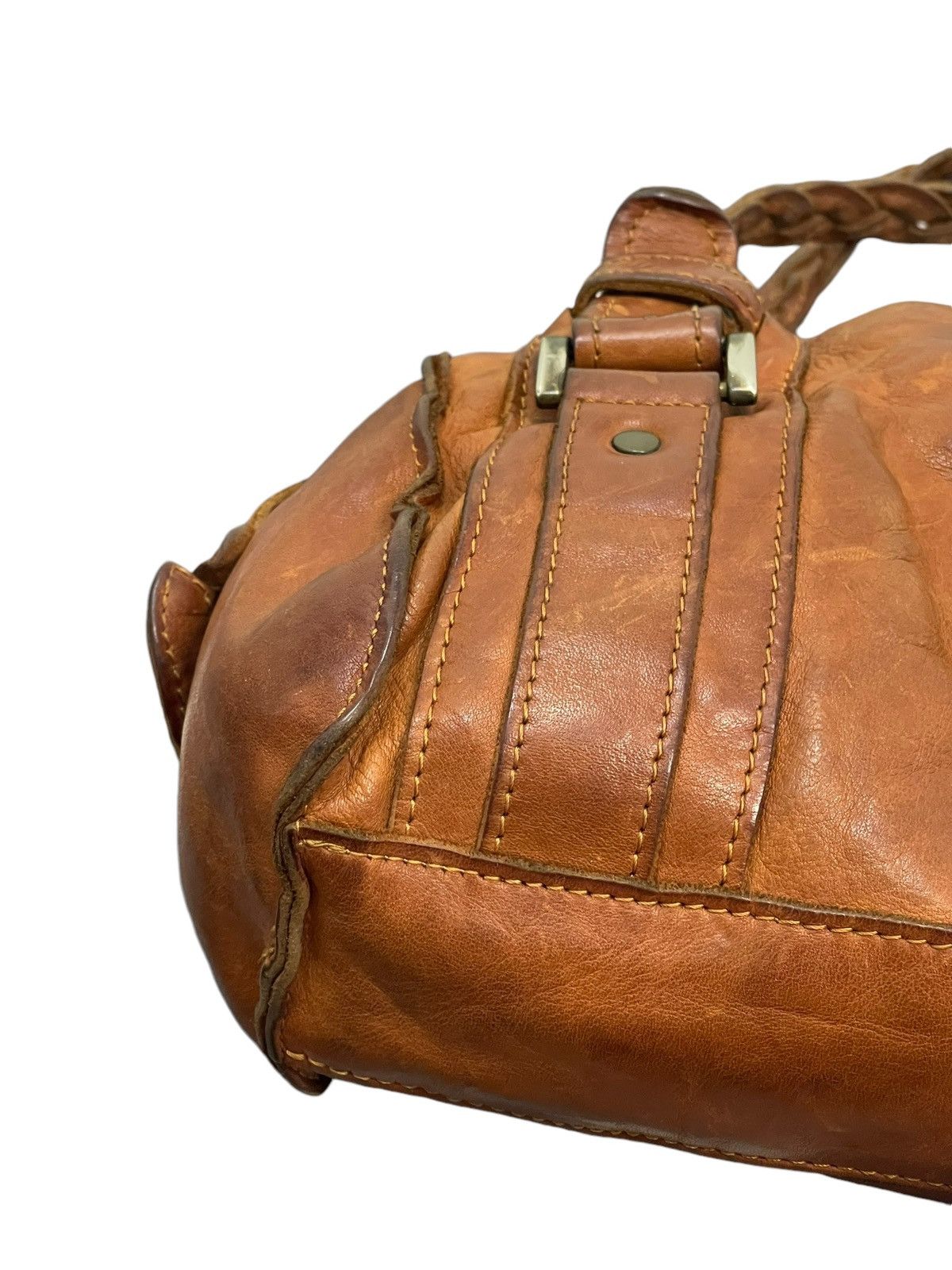 Genuine Leather Full Leather Patina Unknown Japan Tote Shoulder Bag 4🟩 Size ONE SIZE - 8 Thumbnail