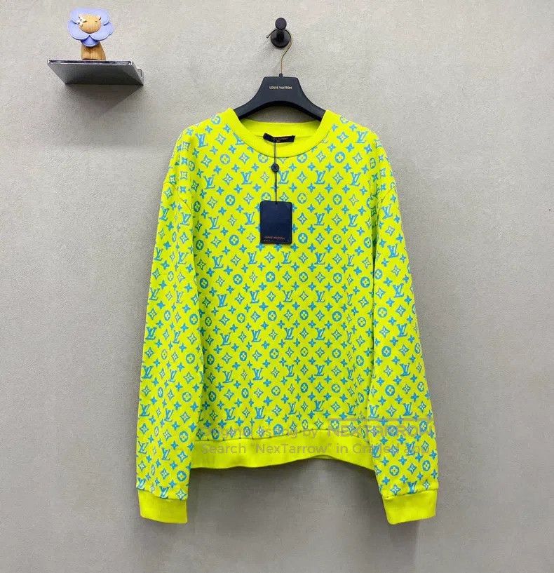 Louis Vuitton Louis Vuitton Yellow Sweater with Full Logo sweatshirt Size US L / EU 52-54 / 3 - 1 Thumbnail