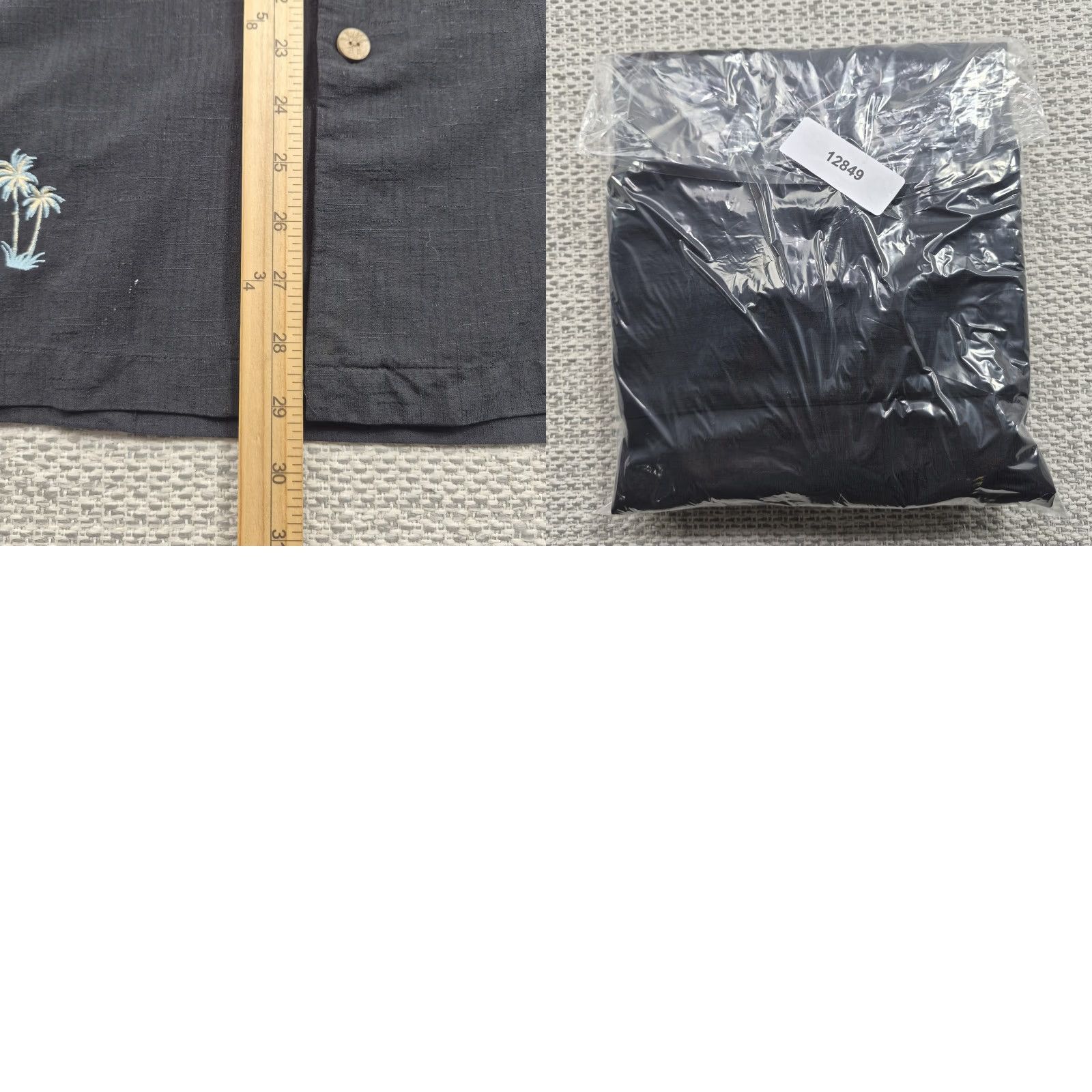 Paradise VTG Paradise Blue Hawaiian Shirt Mens XL Button Up Black Silk Palms Short Sleeve Size US XL / EU 56 / 4 - 8 Thumbnail