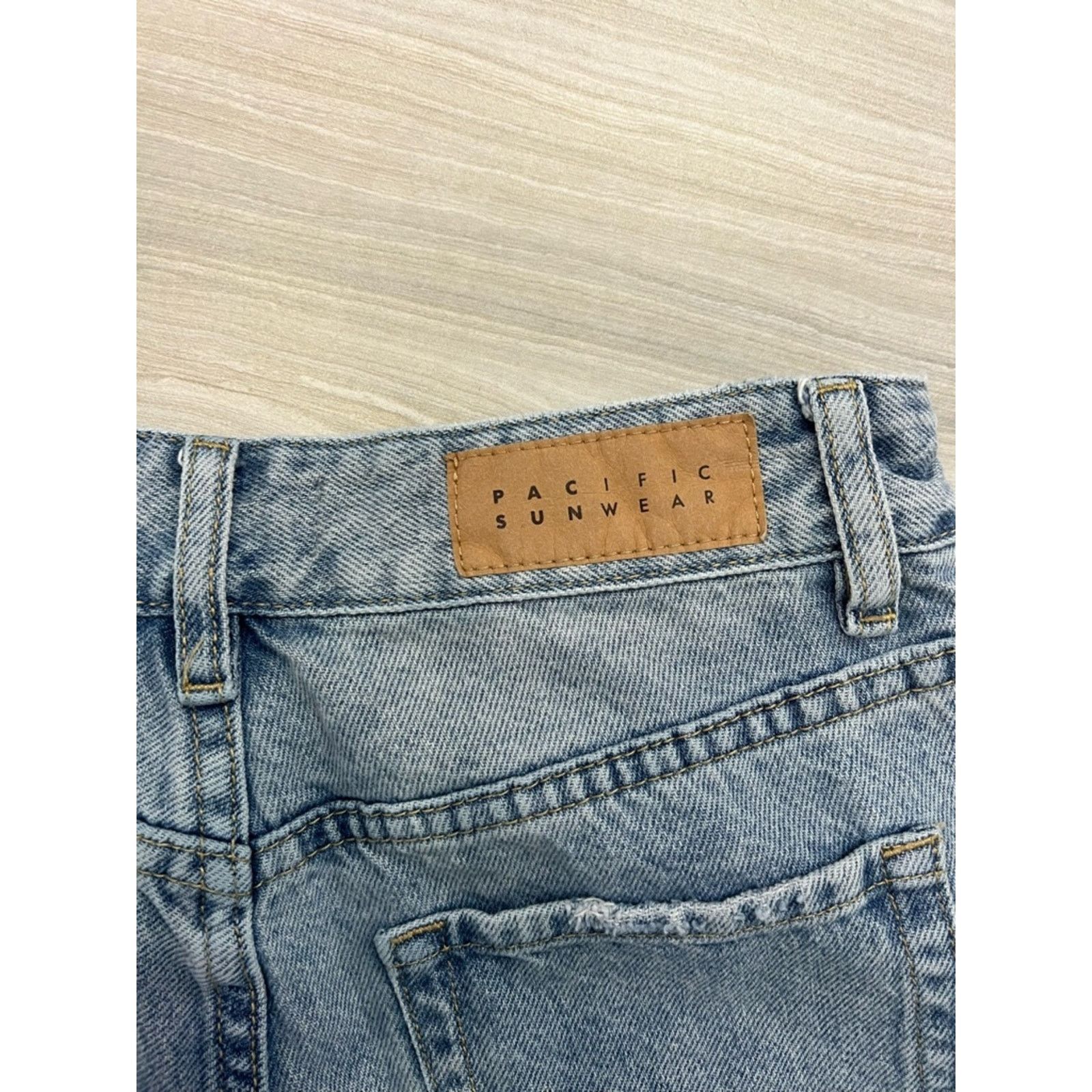 Pacsun PacSun Low Rise Baggy Distressed Light Blue Jeans Size 28" / US 6 / IT 42 - 3 Thumbnail