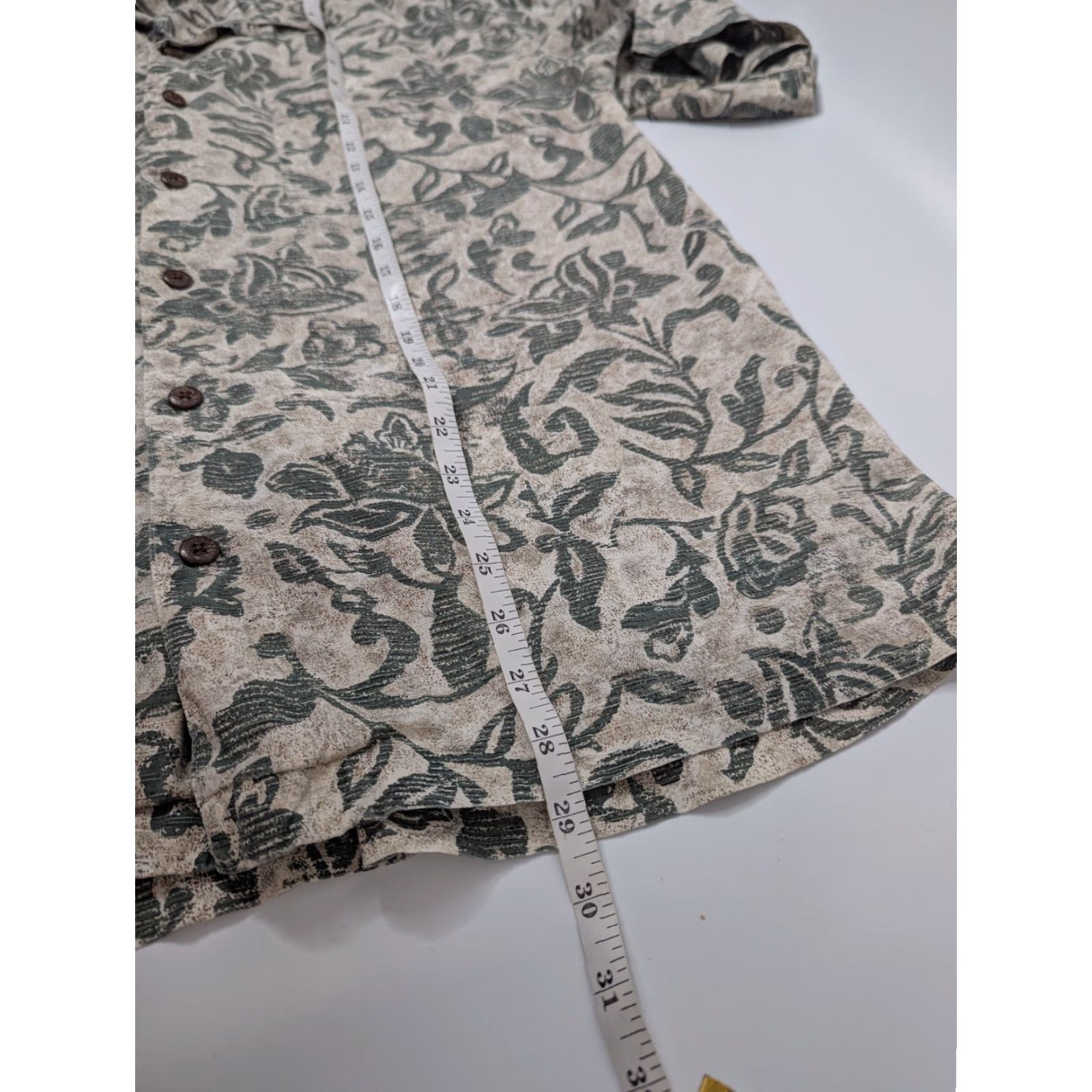 Arrow VINTAGE Arrow Button Shirt Men's L Green Hawaiian Camp Loop Collar Cotton Floral Size US L / EU 52-54 / 3 - 5 Thumbnail