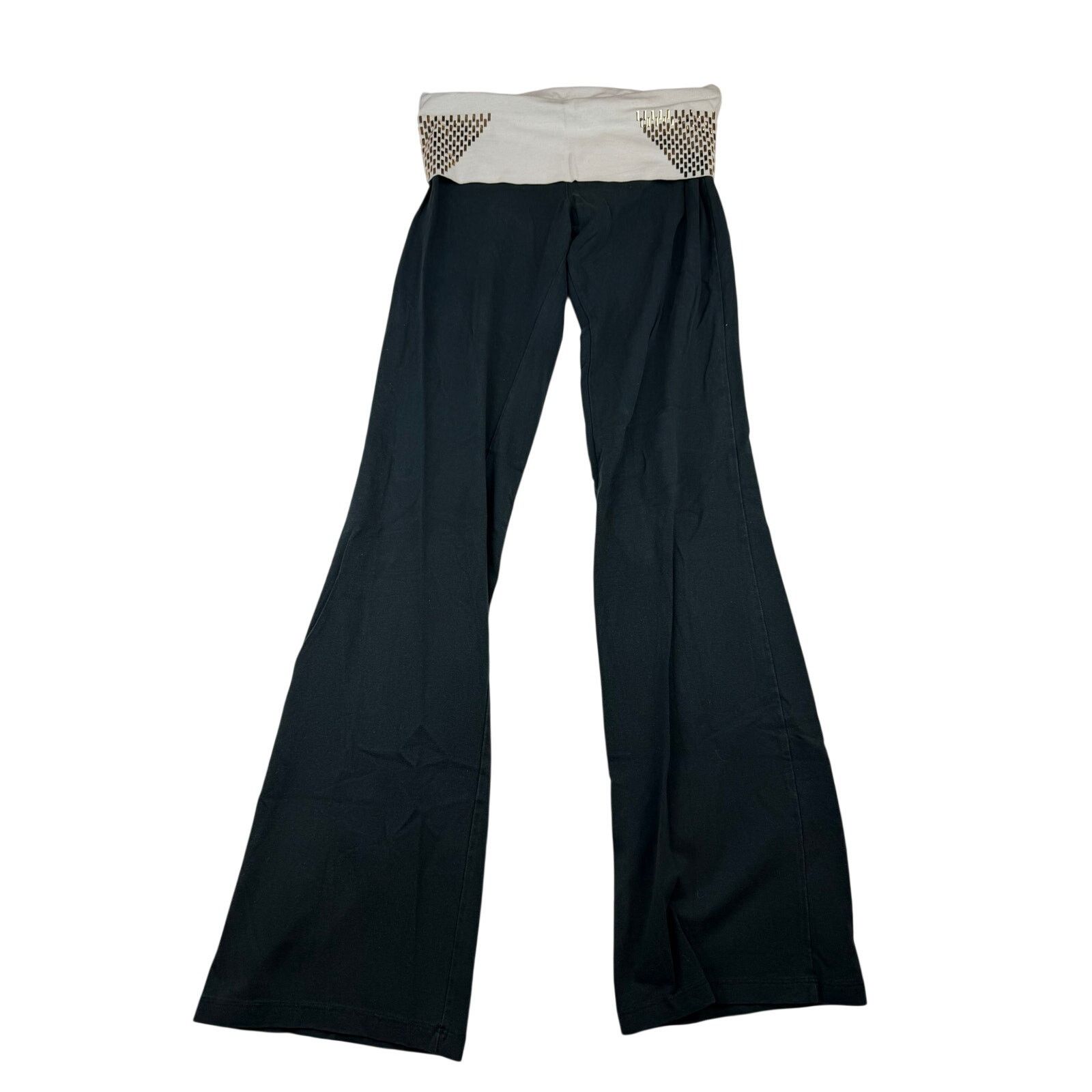 Pink Y2K Victoria's Secret PINK Yoga Pants Small Black Fold-Over Size 26" / US 2 / IT 38 - 3 Thumbnail